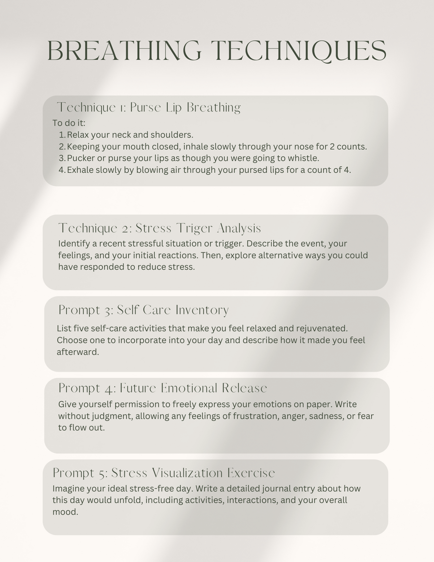 Stress Management: Breathing Techniques