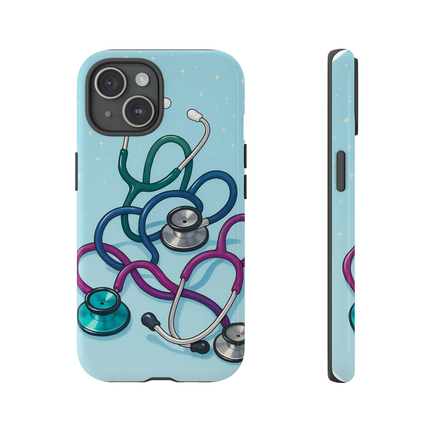 Heartbeat Essentials: Stethoscope Pattern Phone Case (Blue)