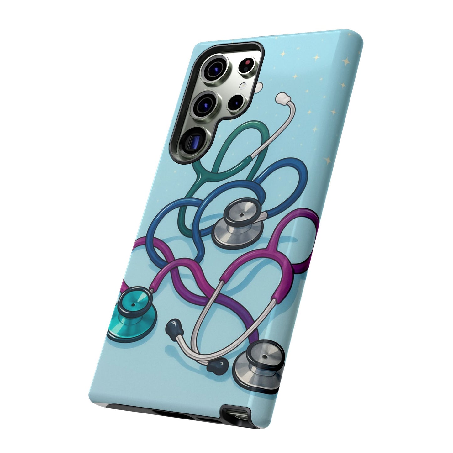 Heartbeat Essentials: Stethoscope Pattern Phone Case (Blue)