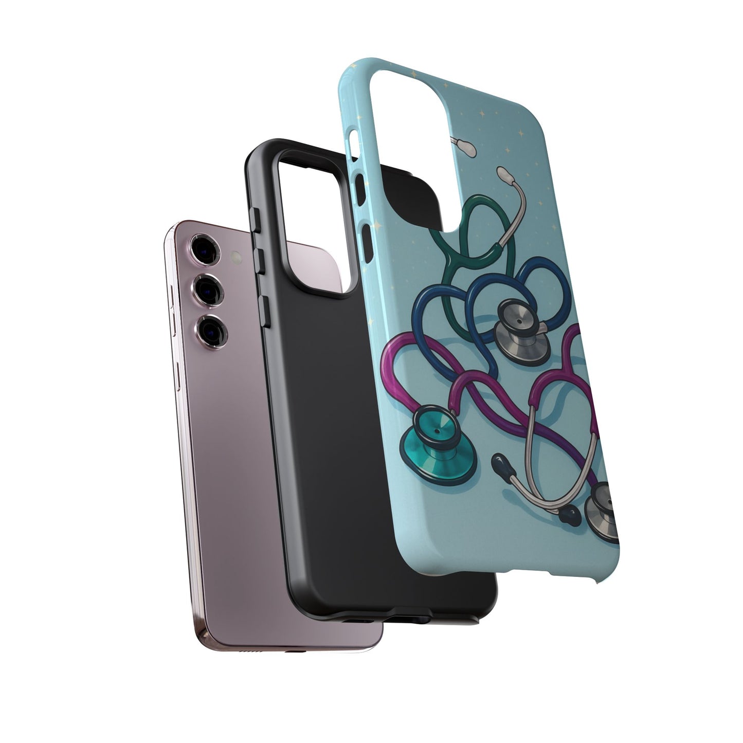 Heartbeat Essentials: Stethoscope Pattern Phone Case (Blue)