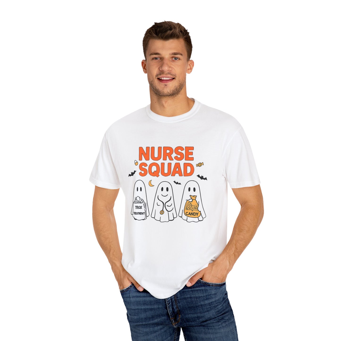 Nurse Squad Halloween Shirt: Cute Ghost Nurse T-Shirt, Spooky Season Nursing Squad Tee, Halloween Nurse Gift for Coworkers