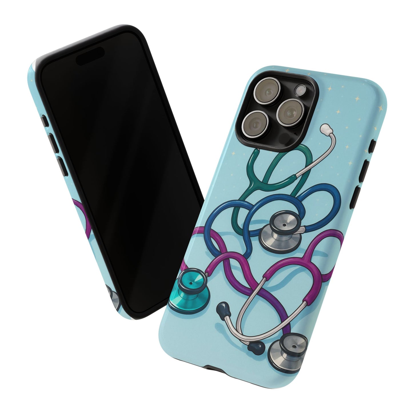 Heartbeat Essentials: Stethoscope Pattern Phone Case (Blue)