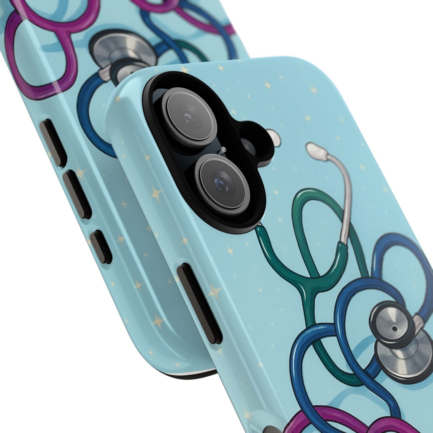 Heartbeat Essentials: Stethoscope Pattern Phone Case (Blue)