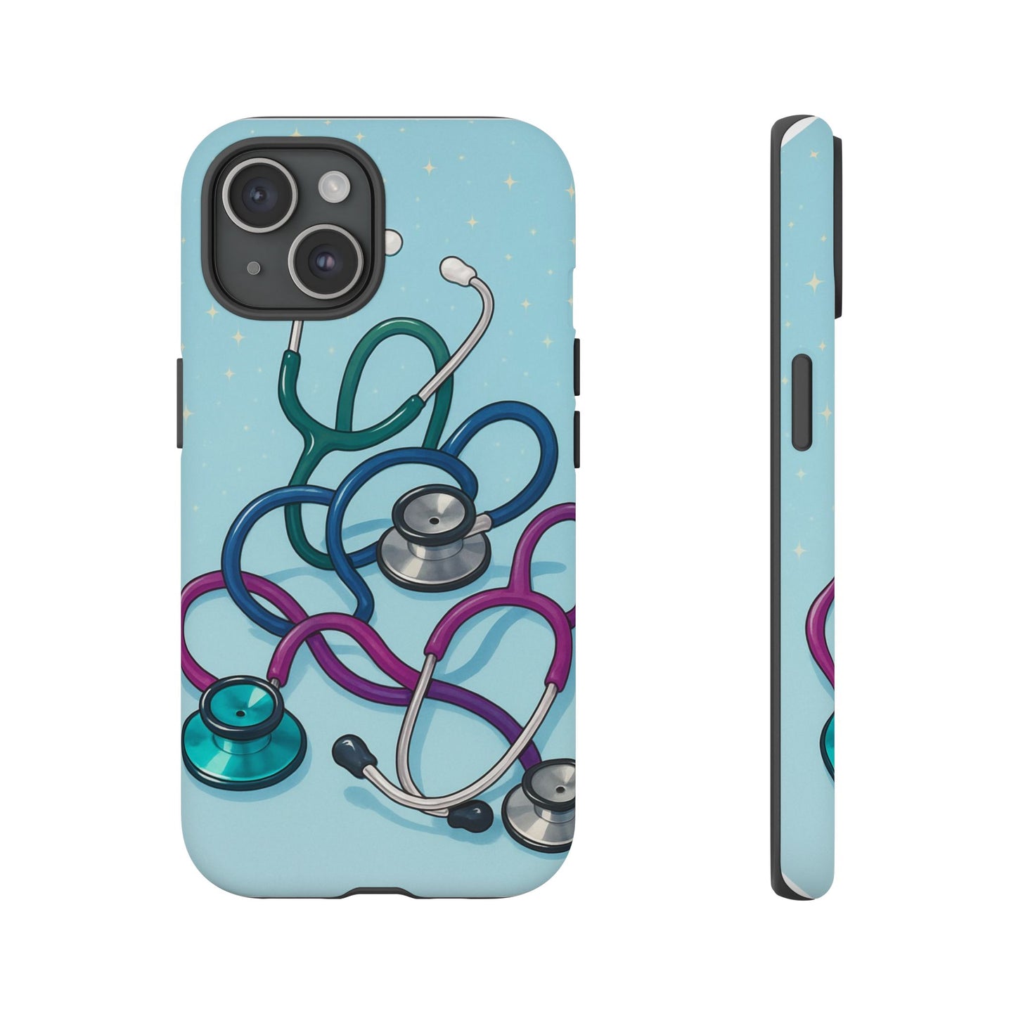 Heartbeat Essentials: Stethoscope Pattern Phone Case (Blue)