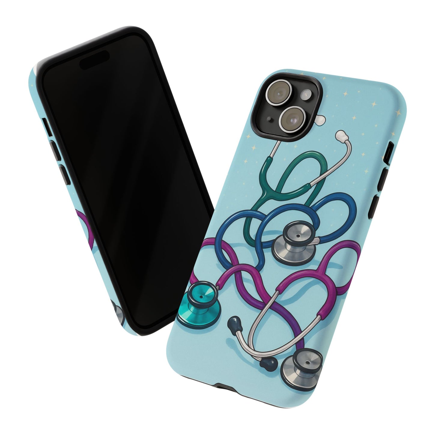 Heartbeat Essentials: Stethoscope Pattern Phone Case (Blue)