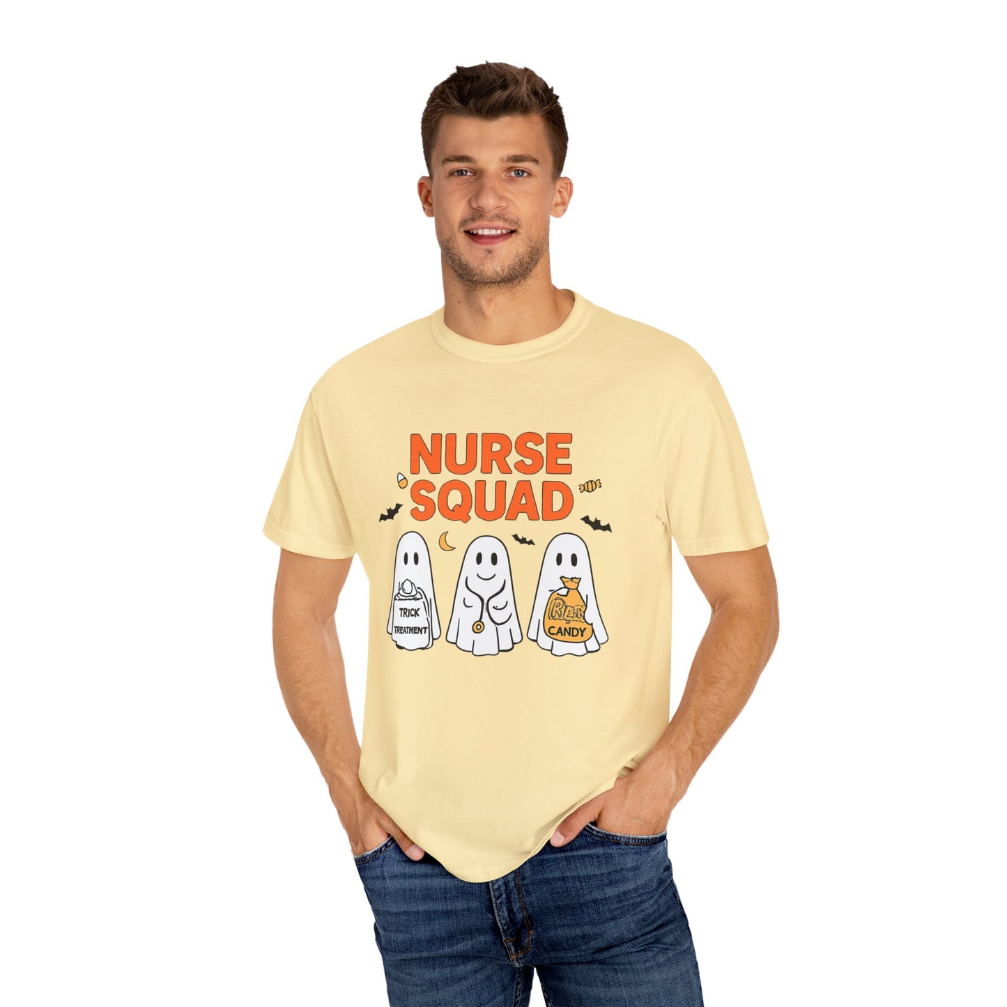Nurse Squad Halloween Shirt: Cute Ghost Nurse T-Shirt, Spooky Season Nursing Squad Tee, Halloween Nurse Gift for Coworkers