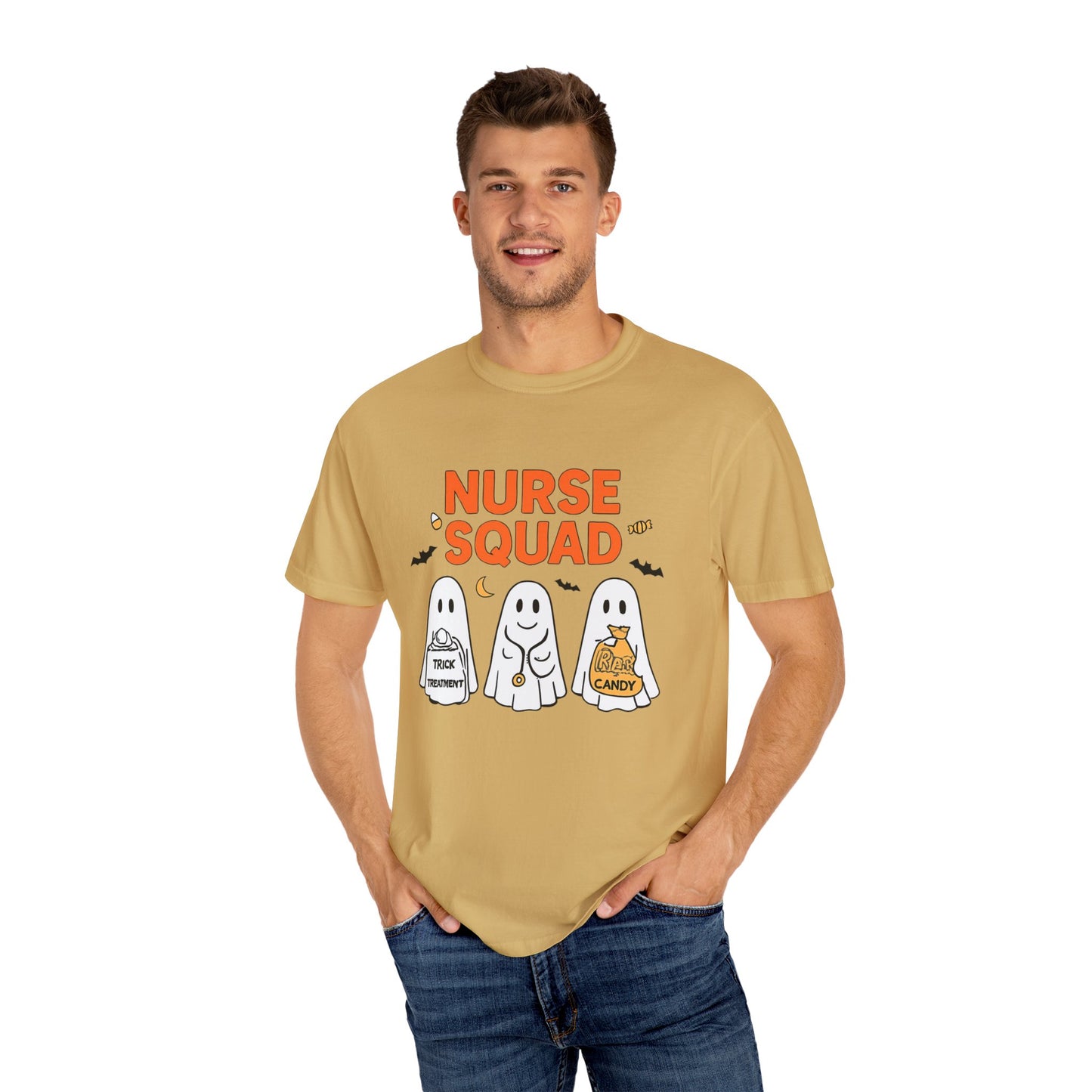 Nurse Squad Halloween Shirt: Cute Ghost Nurse T-Shirt, Spooky Season Nursing Squad Tee, Halloween Nurse Gift for Coworkers