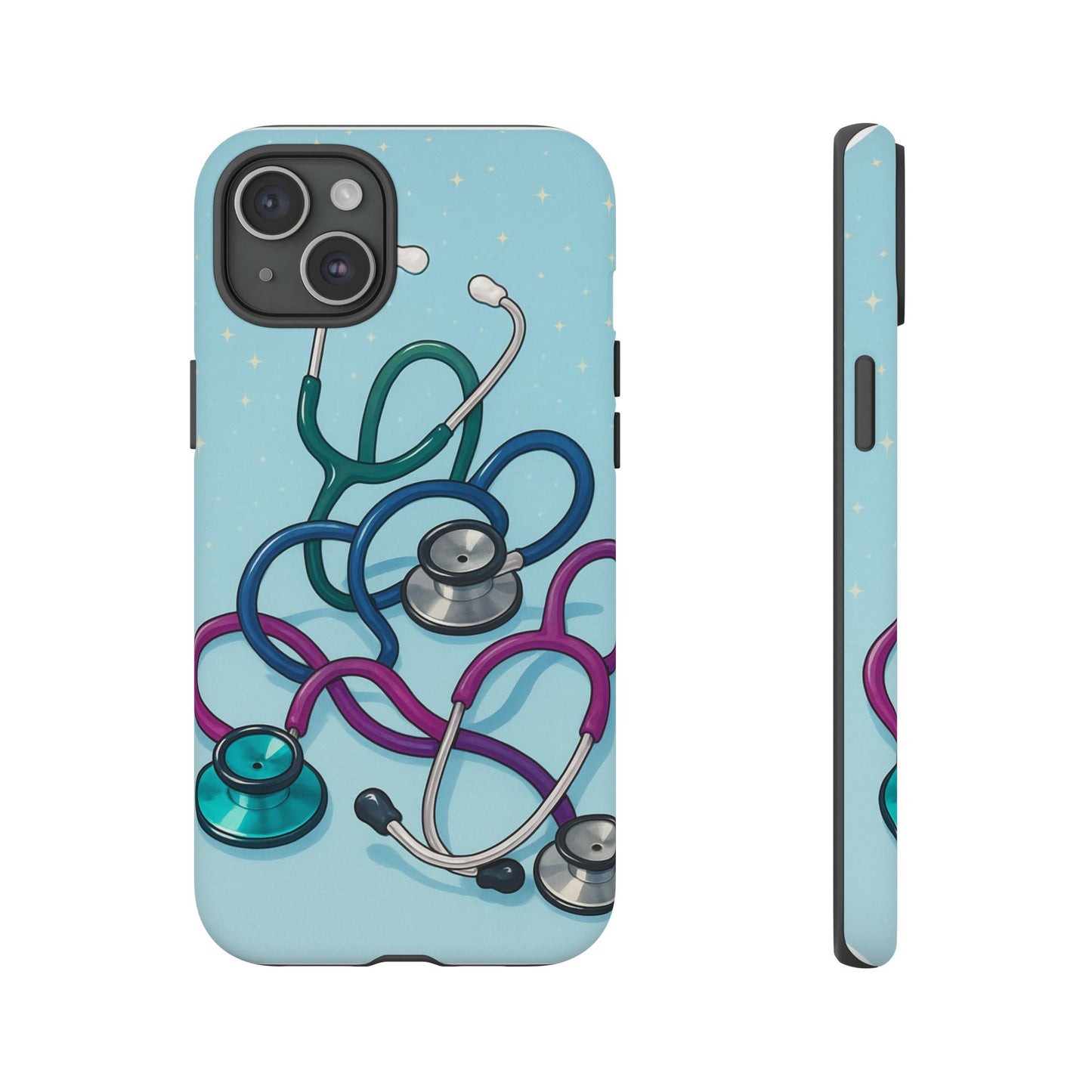 Heartbeat Essentials: Stethoscope Pattern Phone Case (Blue)