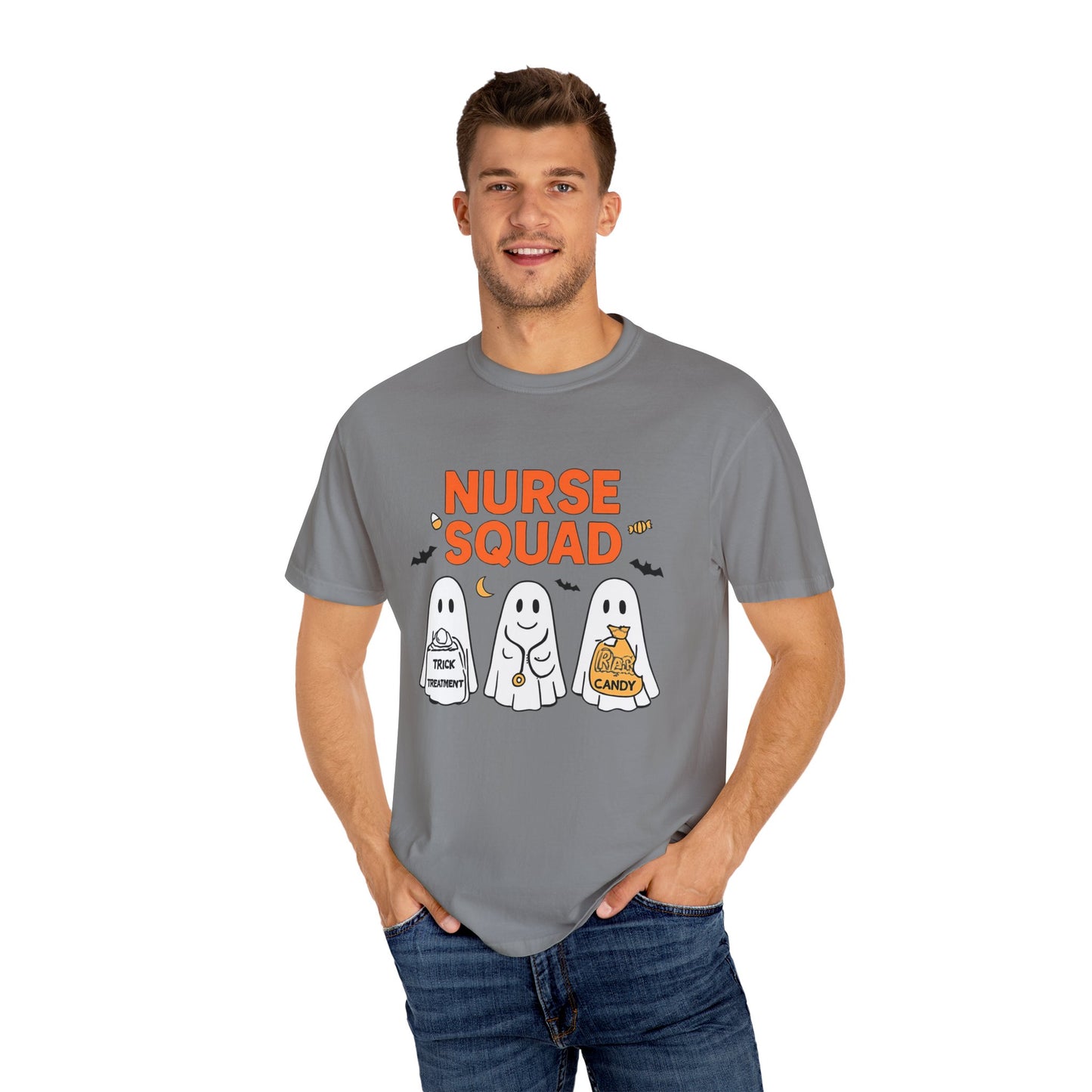 Nurse Squad Halloween Shirt: Cute Ghost Nurse T-Shirt, Spooky Season Nursing Squad Tee, Halloween Nurse Gift for Coworkers