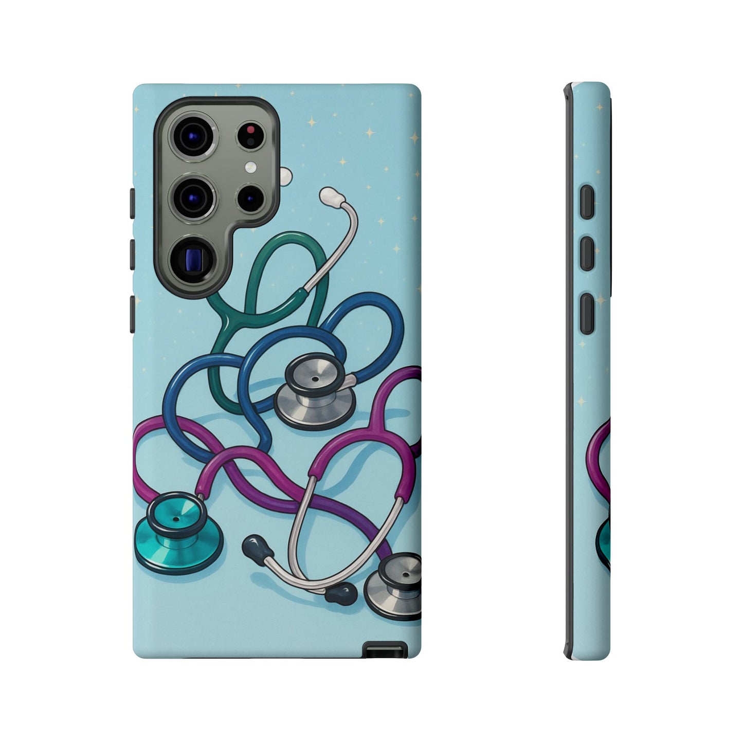 Heartbeat Essentials: Stethoscope Pattern Phone Case (Blue)