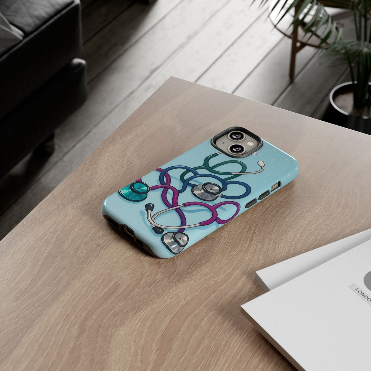 Heartbeat Essentials: Stethoscope Pattern Phone Case (Blue)