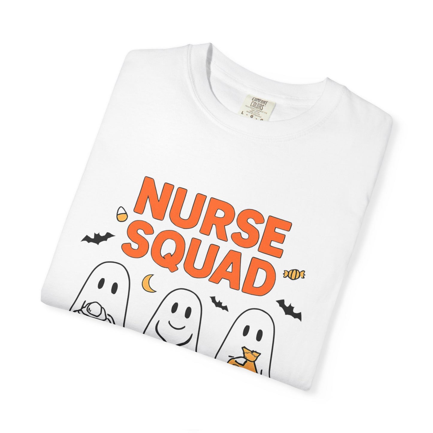 Nurse Squad Halloween Shirt: Cute Ghost Nurse T-Shirt, Spooky Season Nursing Squad Tee, Halloween Nurse Gift for Coworkers