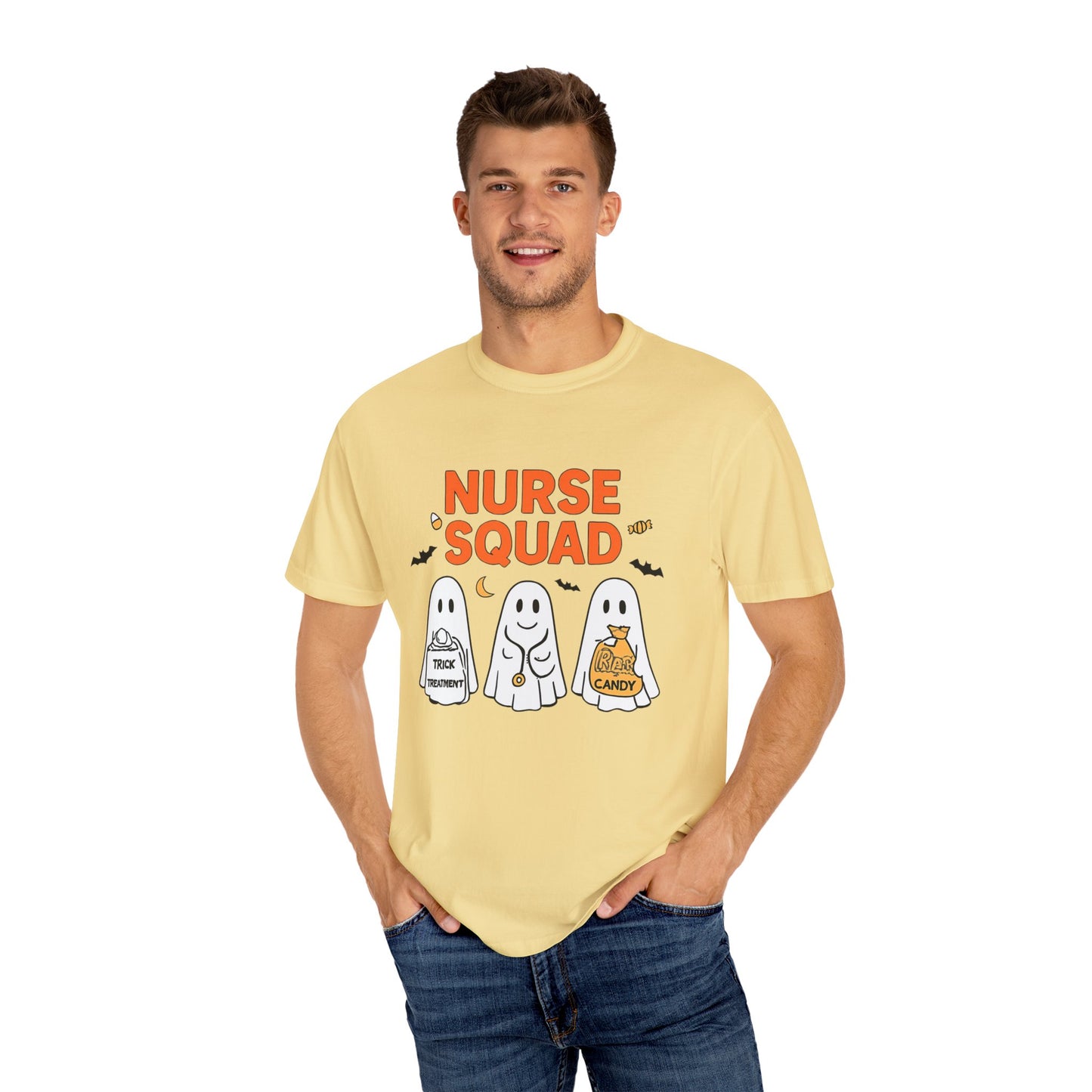 Nurse Squad Halloween Shirt: Cute Ghost Nurse T-Shirt, Spooky Season Nursing Squad Tee, Halloween Nurse Gift for Coworkers
