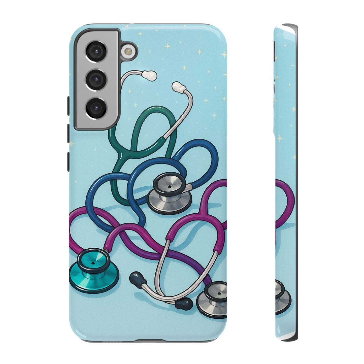 Heartbeat Essentials: Stethoscope Pattern Phone Case (Blue)