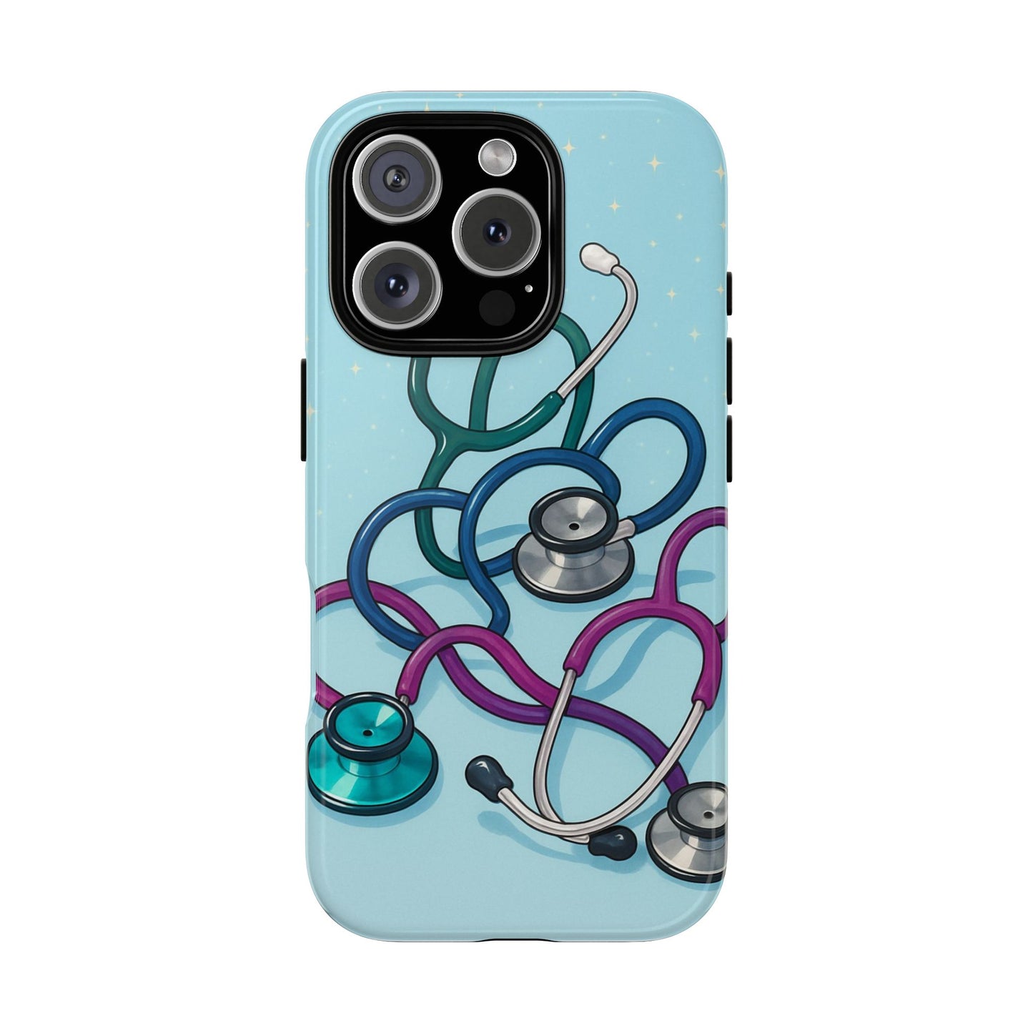 Heartbeat Essentials: Stethoscope Pattern Phone Case (Blue)