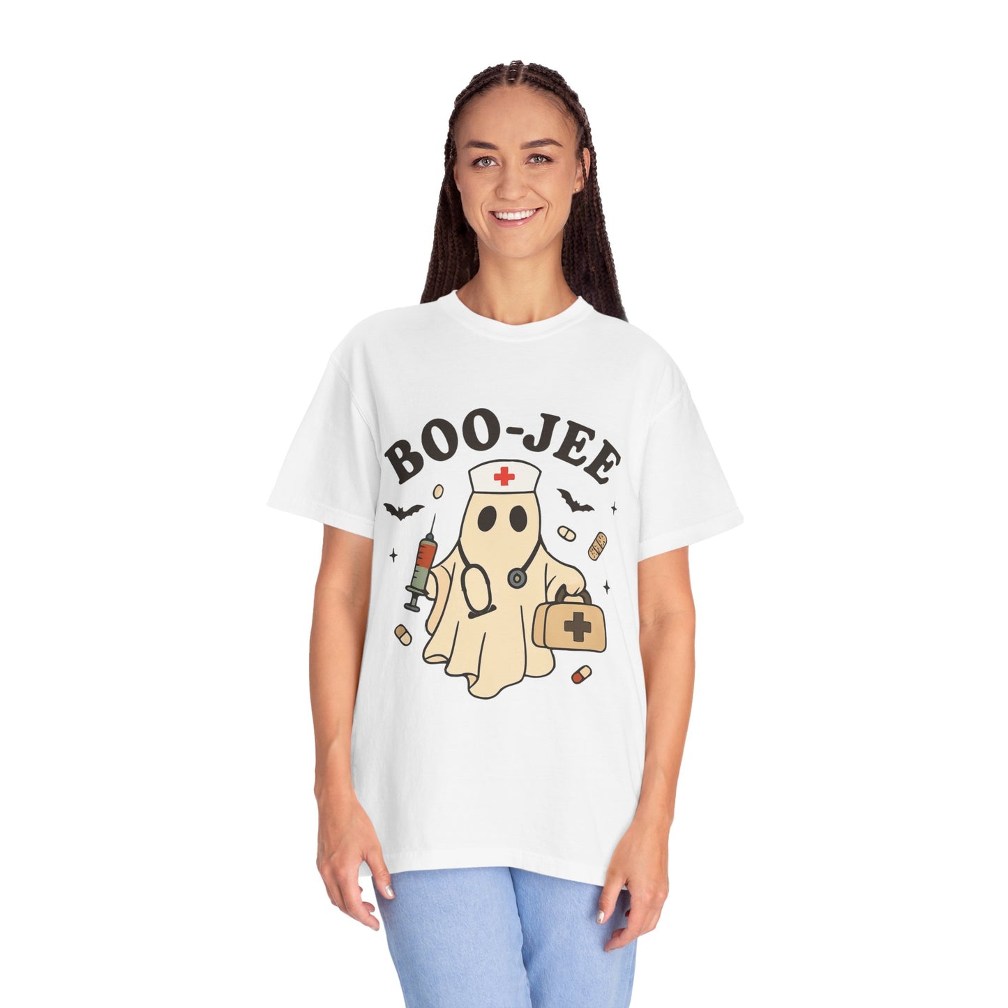 Boo-jee Nurse Halloween Shirt: Funny Ghost Nurse T-Shirt, Spooky Season Nursing Tee, Halloween Nurse Gift for Coworkers