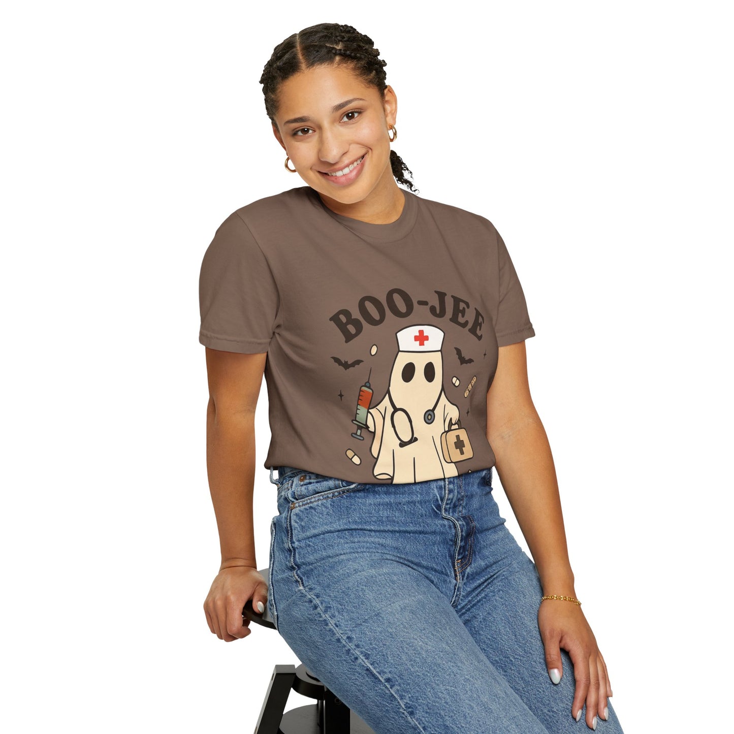 Boo-jee Nurse Halloween Shirt: Funny Ghost Nurse T-Shirt, Spooky Season Nursing Tee, Halloween Nurse Gift for Coworkers