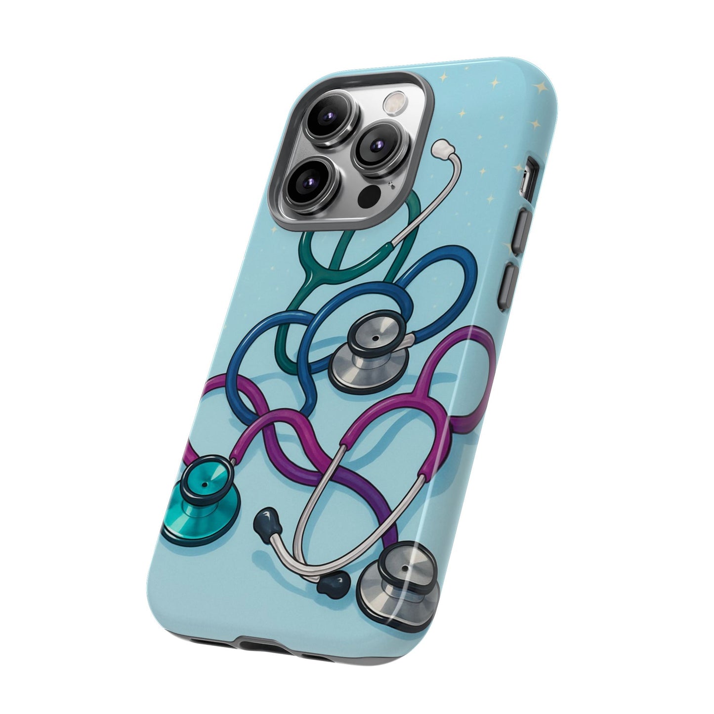 Heartbeat Essentials: Stethoscope Pattern Phone Case (Blue)