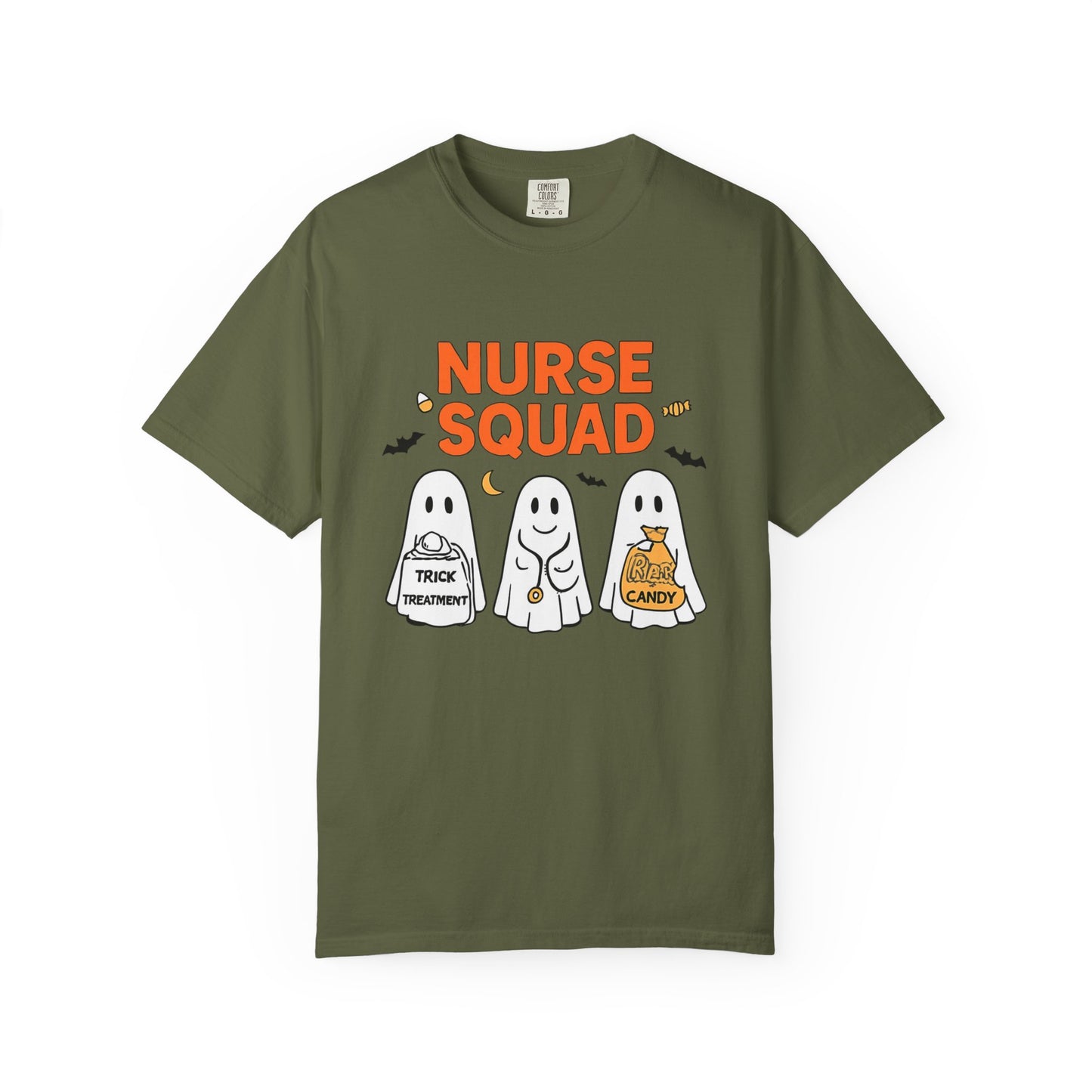 Nurse Squad Halloween Shirt: Cute Ghost Nurse T-Shirt, Spooky Season Nursing Squad Tee, Halloween Nurse Gift for Coworkers