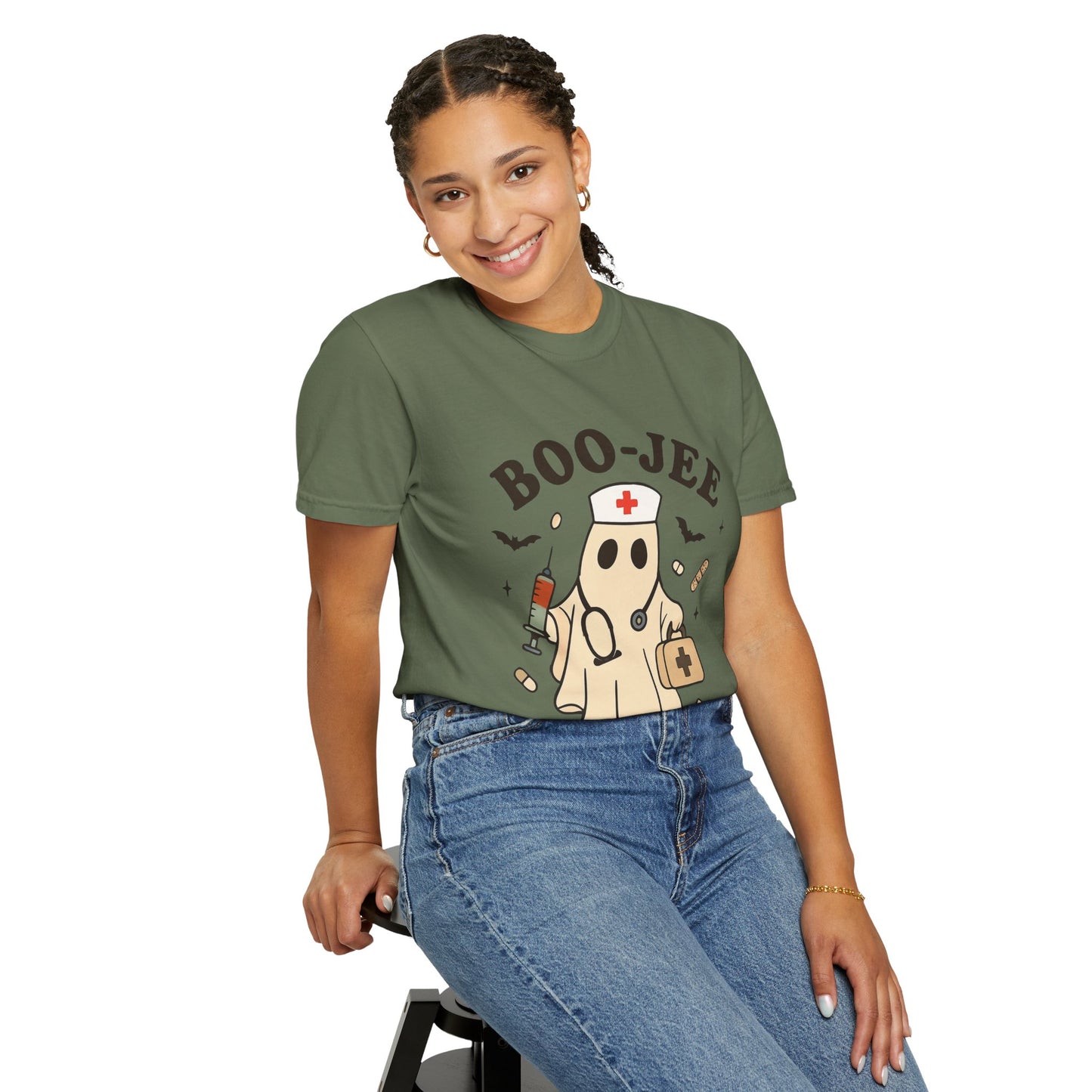 Boo-jee Nurse Halloween Shirt: Funny Ghost Nurse T-Shirt, Spooky Season Nursing Tee, Halloween Nurse Gift for Coworkers