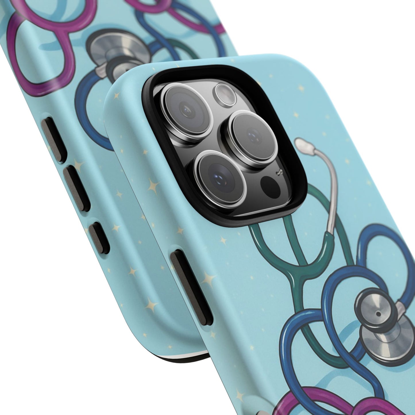 Heartbeat Essentials: Stethoscope Pattern Phone Case (Blue)