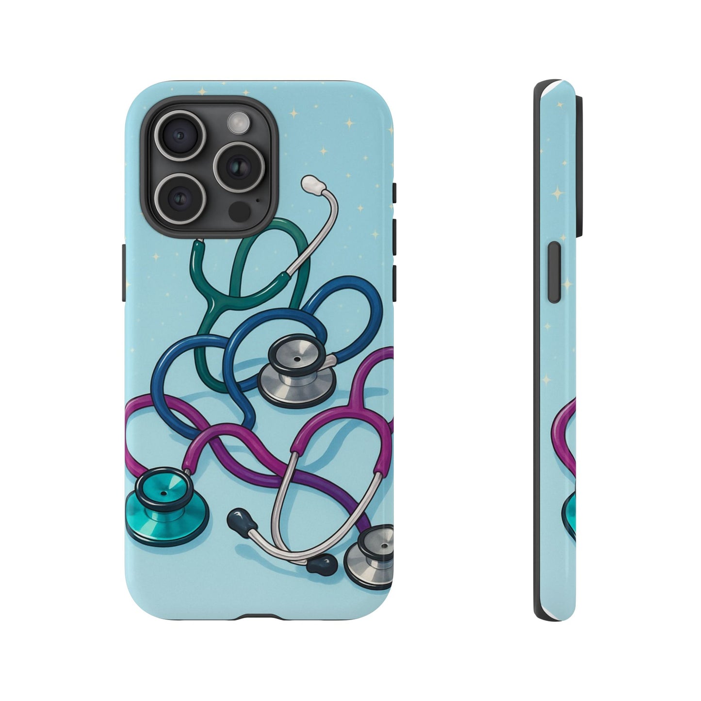 Heartbeat Essentials: Stethoscope Pattern Phone Case (Blue)