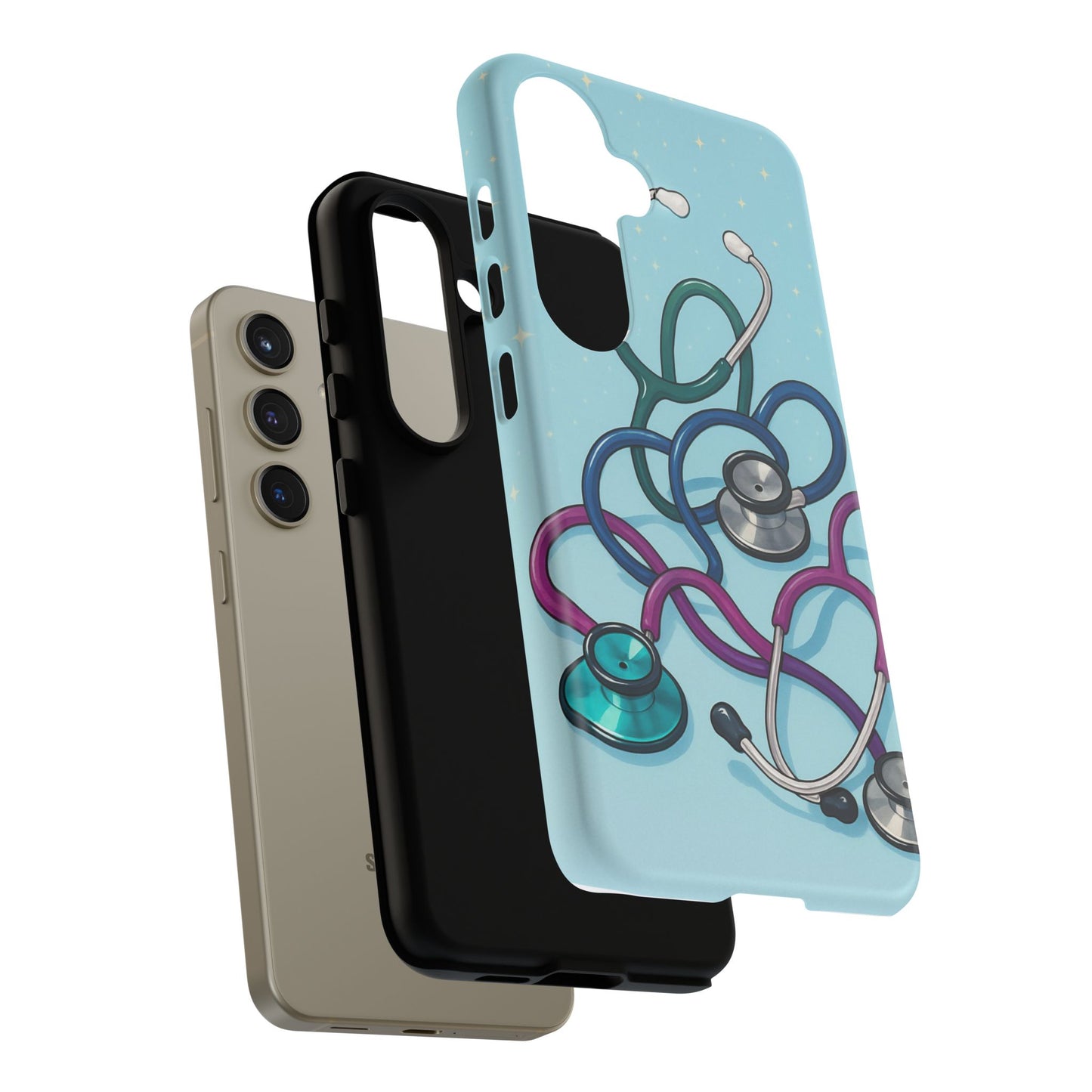 Heartbeat Essentials: Stethoscope Pattern Phone Case (Blue)