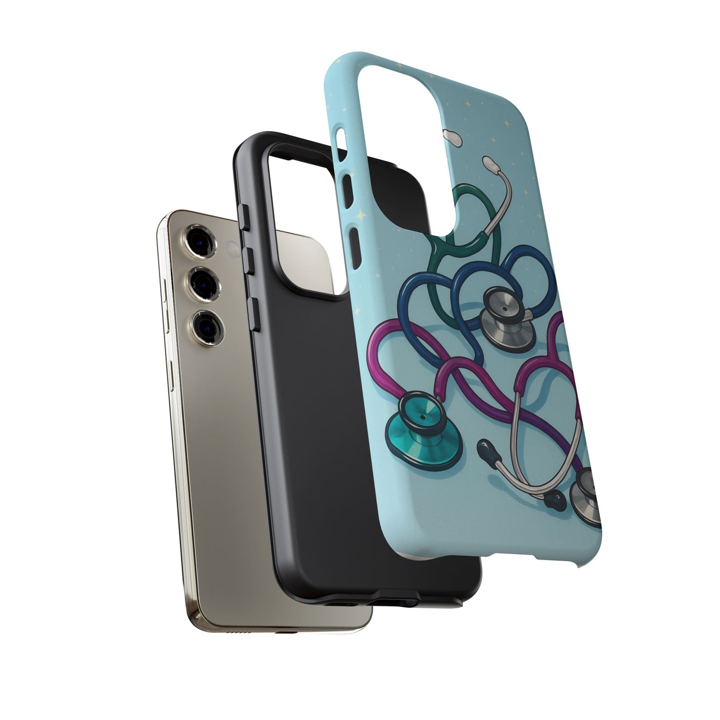 Heartbeat Essentials: Stethoscope Pattern Phone Case (Blue)