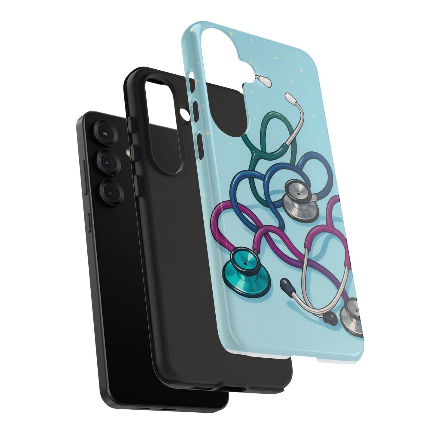 Heartbeat Essentials: Stethoscope Pattern Phone Case (Blue)