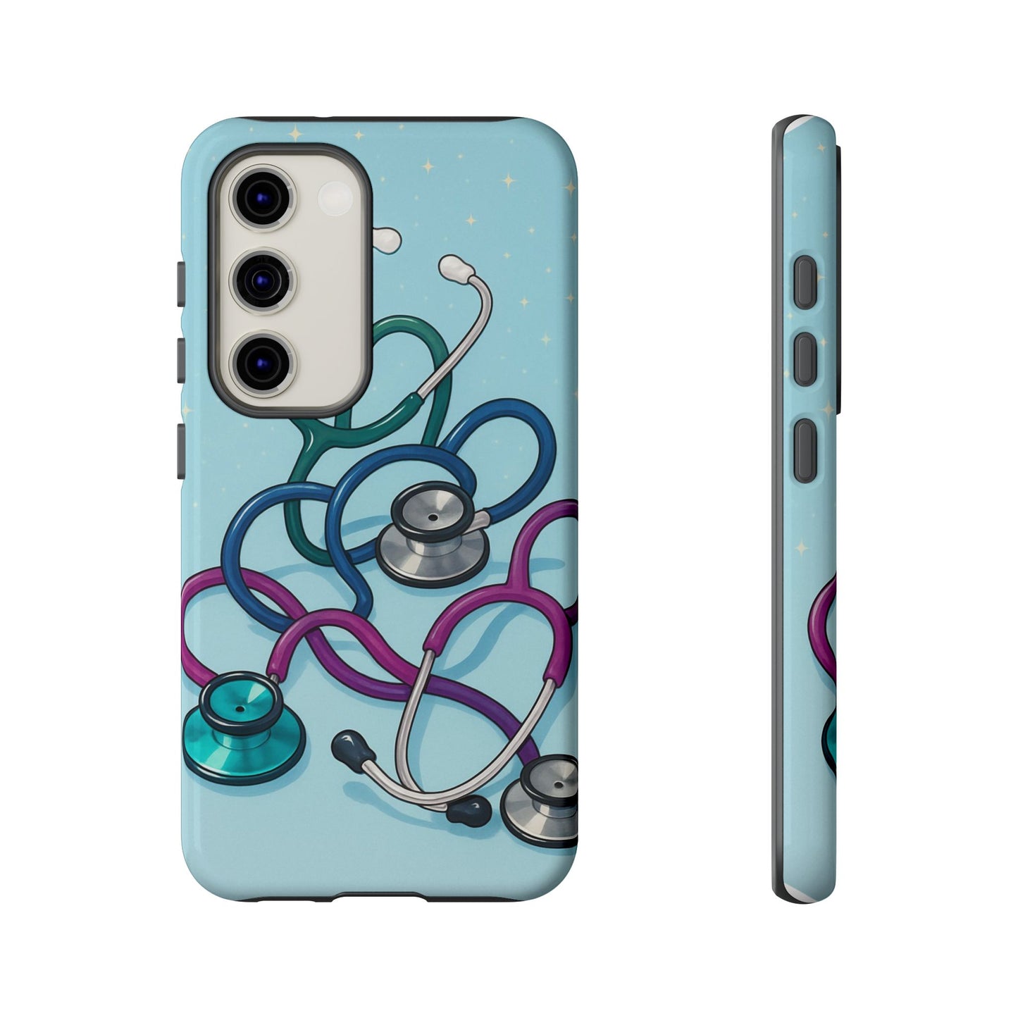 Heartbeat Essentials: Stethoscope Pattern Phone Case (Blue)