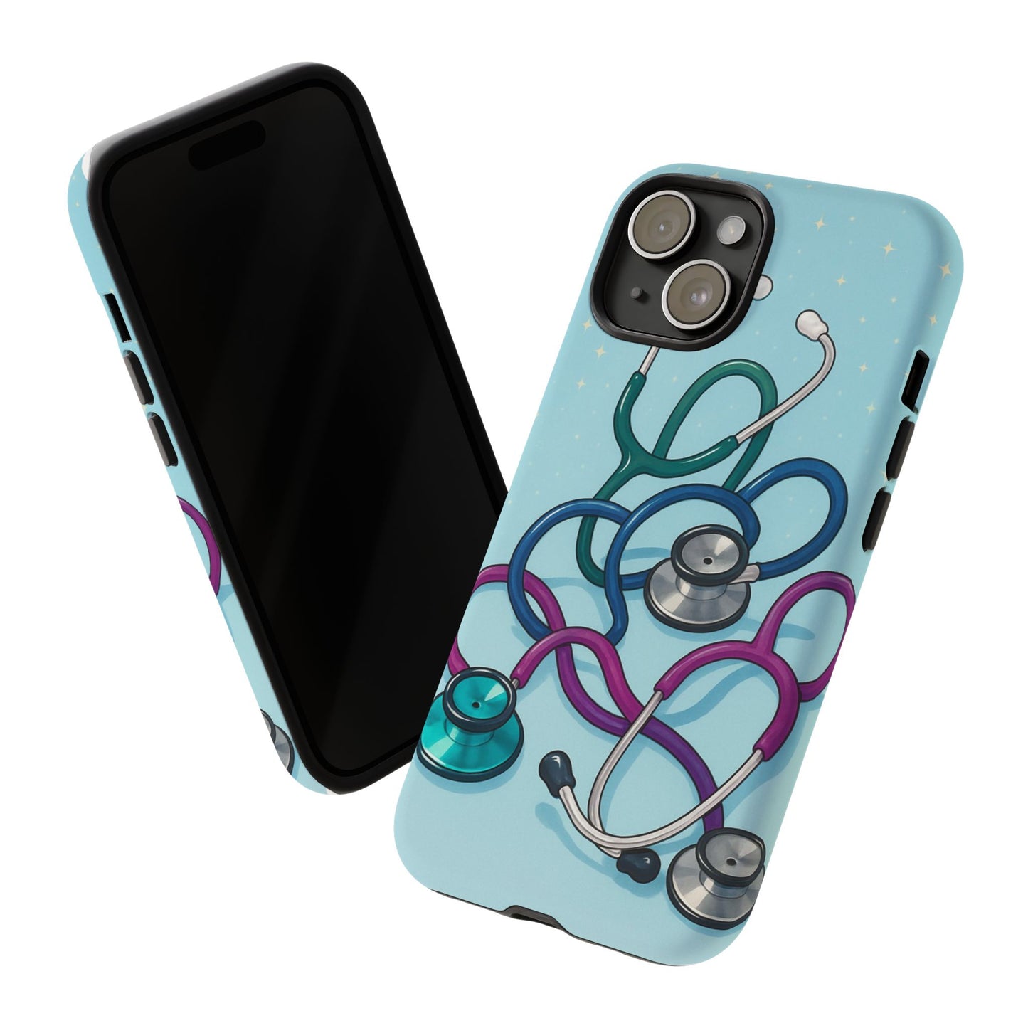 Heartbeat Essentials: Stethoscope Pattern Phone Case (Blue)