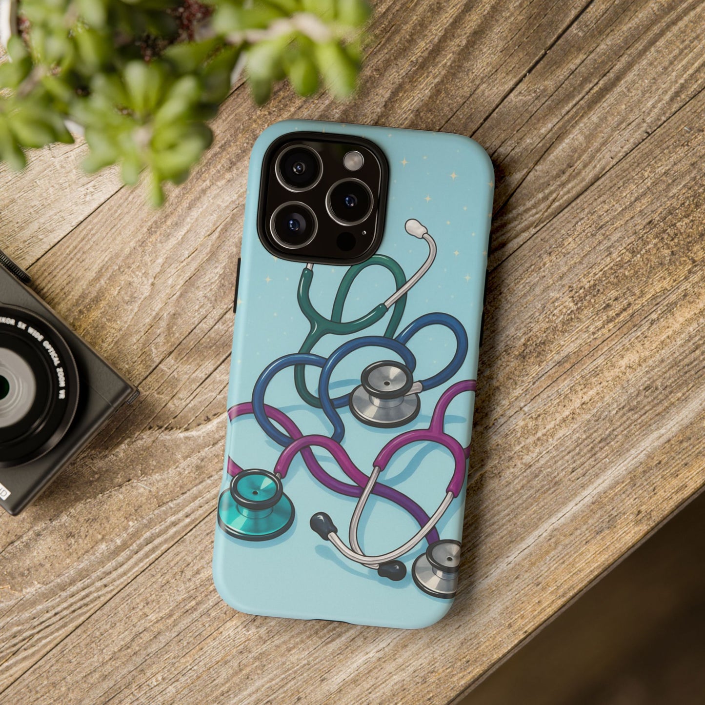 Heartbeat Essentials: Stethoscope Pattern Phone Case (Blue)
