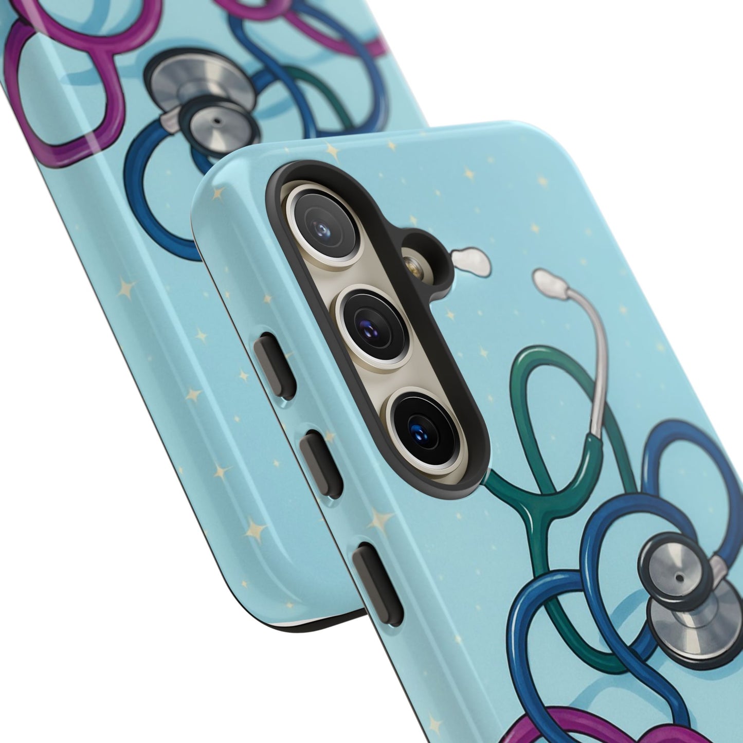 Heartbeat Essentials: Stethoscope Pattern Phone Case (Blue)