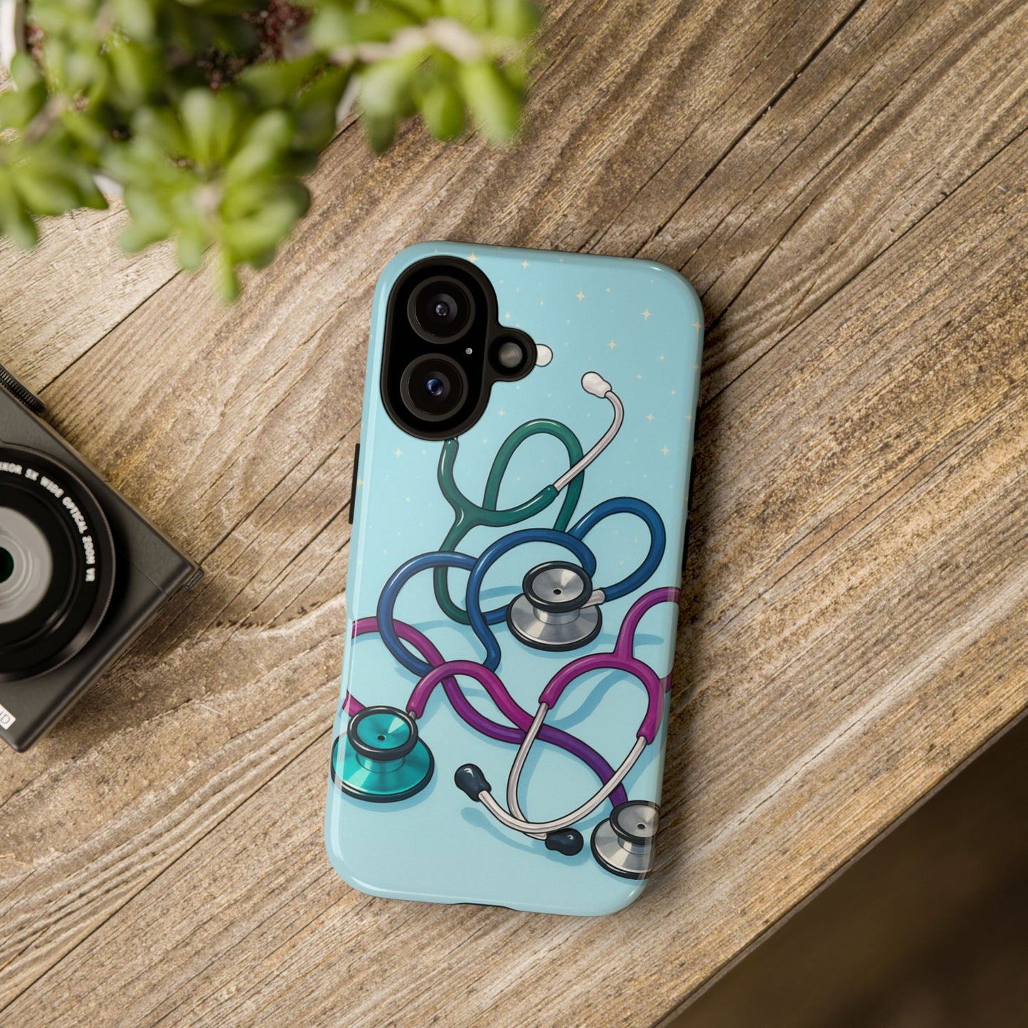 Heartbeat Essentials: Stethoscope Pattern Phone Case (Blue)