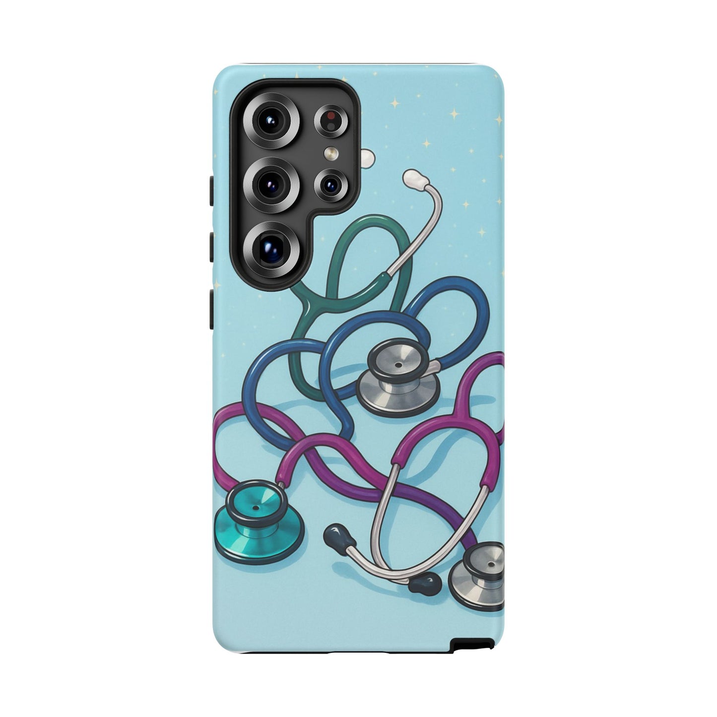 Heartbeat Essentials: Stethoscope Pattern Phone Case (Blue)