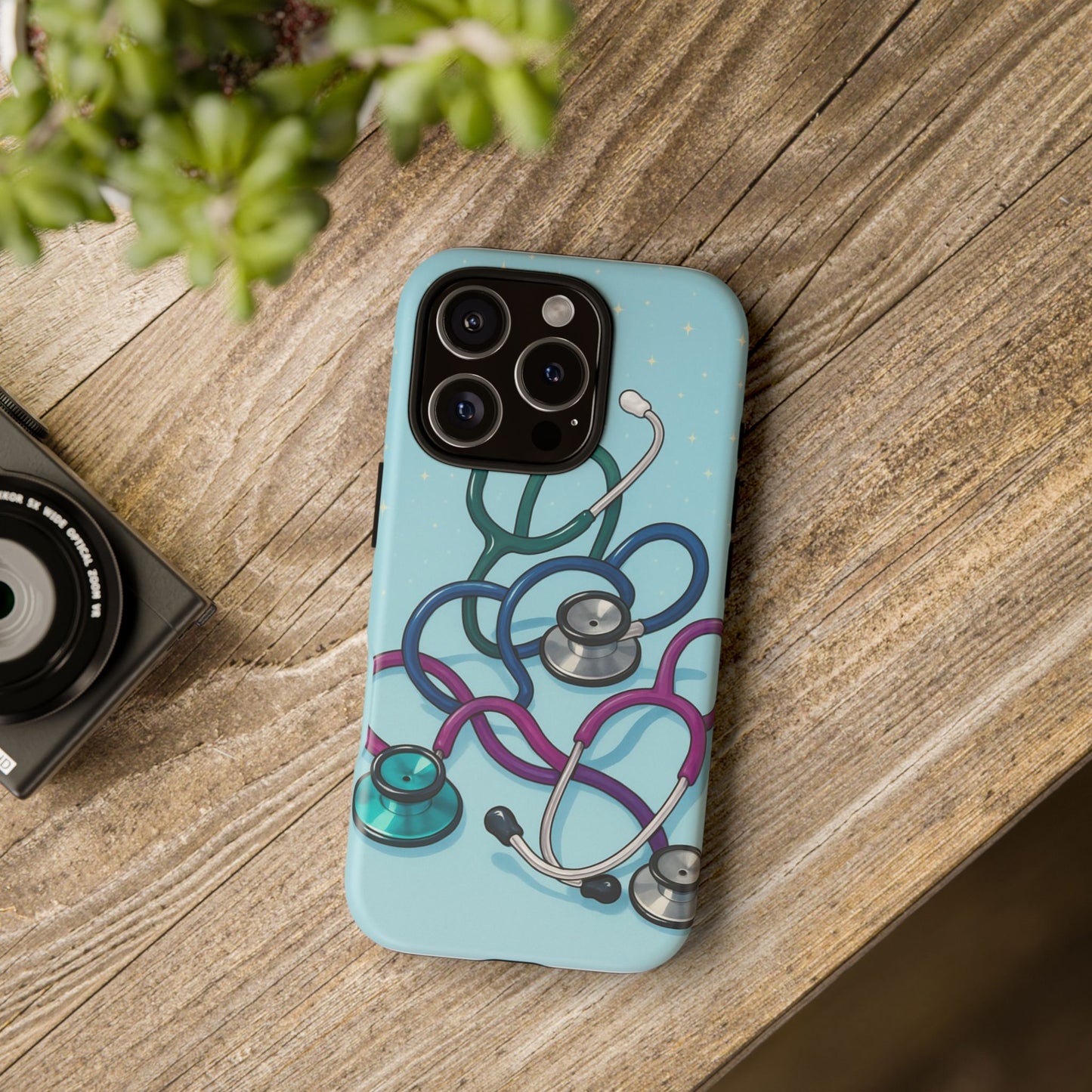Heartbeat Essentials: Stethoscope Pattern Phone Case (Blue)