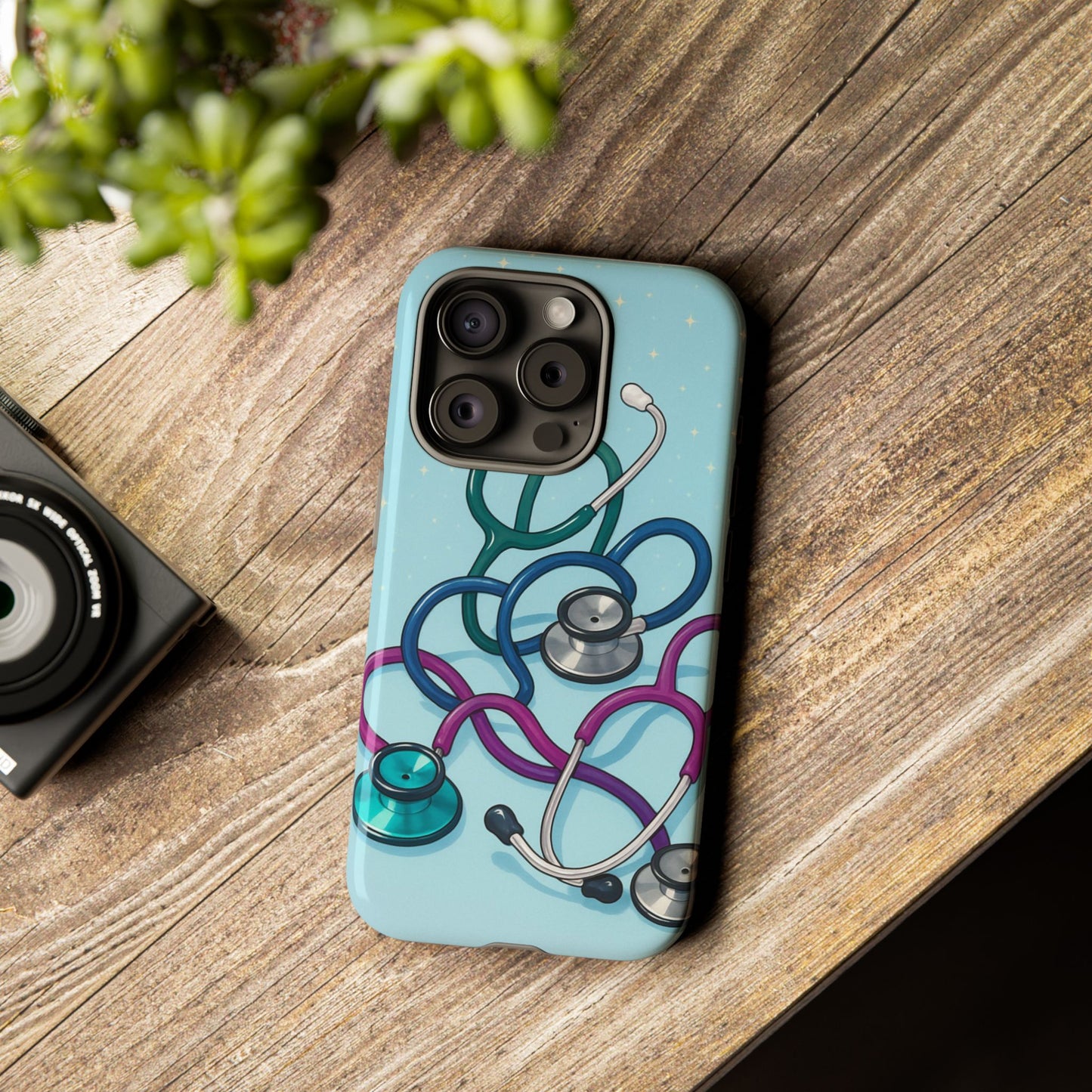 Heartbeat Essentials: Stethoscope Pattern Phone Case (Blue)
