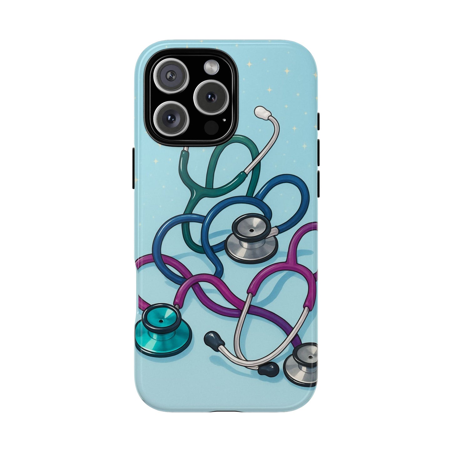 Heartbeat Essentials: Stethoscope Pattern Phone Case (Blue)