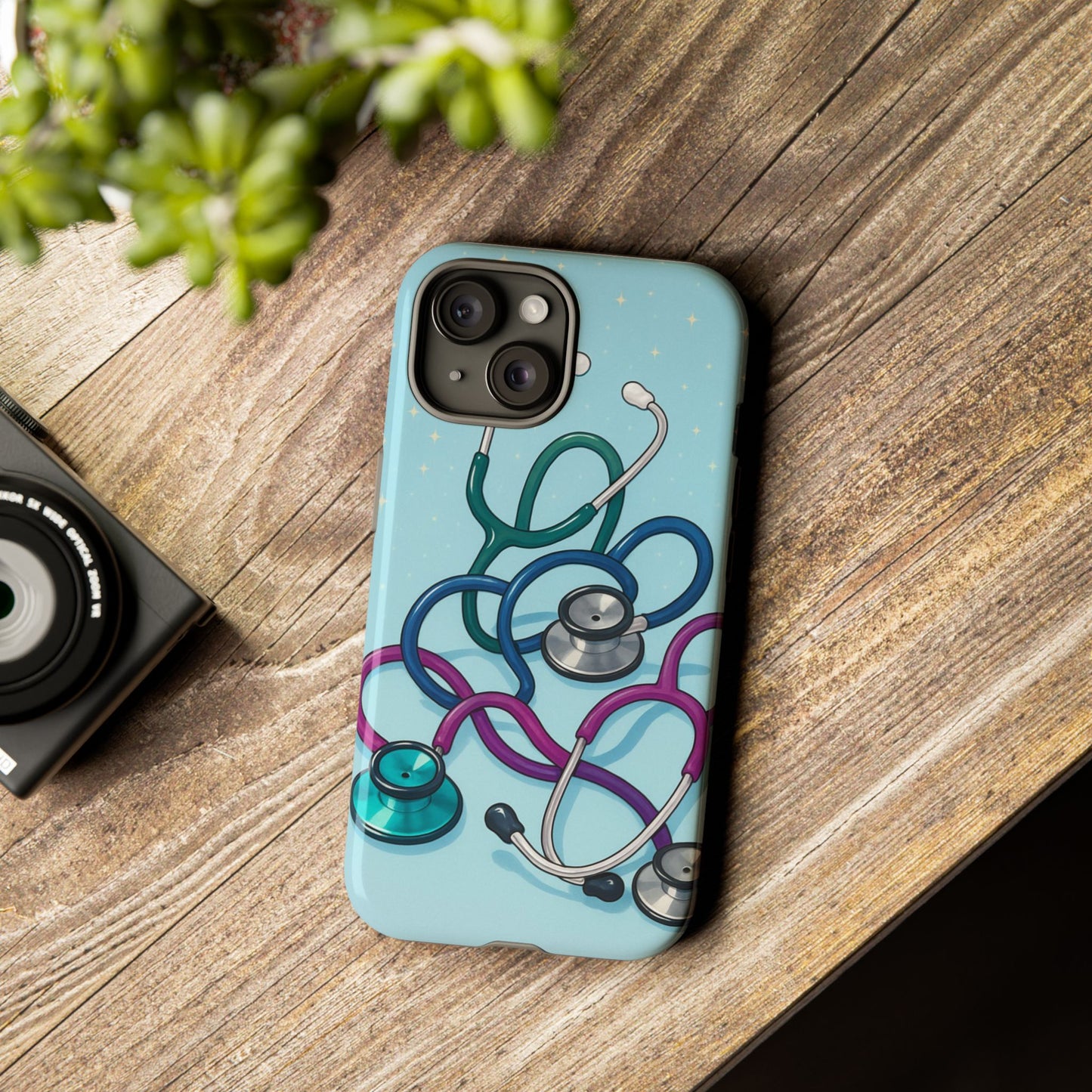 Heartbeat Essentials: Stethoscope Pattern Phone Case (Blue)