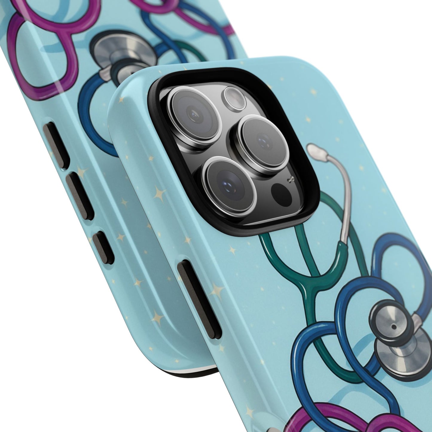 Heartbeat Essentials: Stethoscope Pattern Phone Case (Blue)