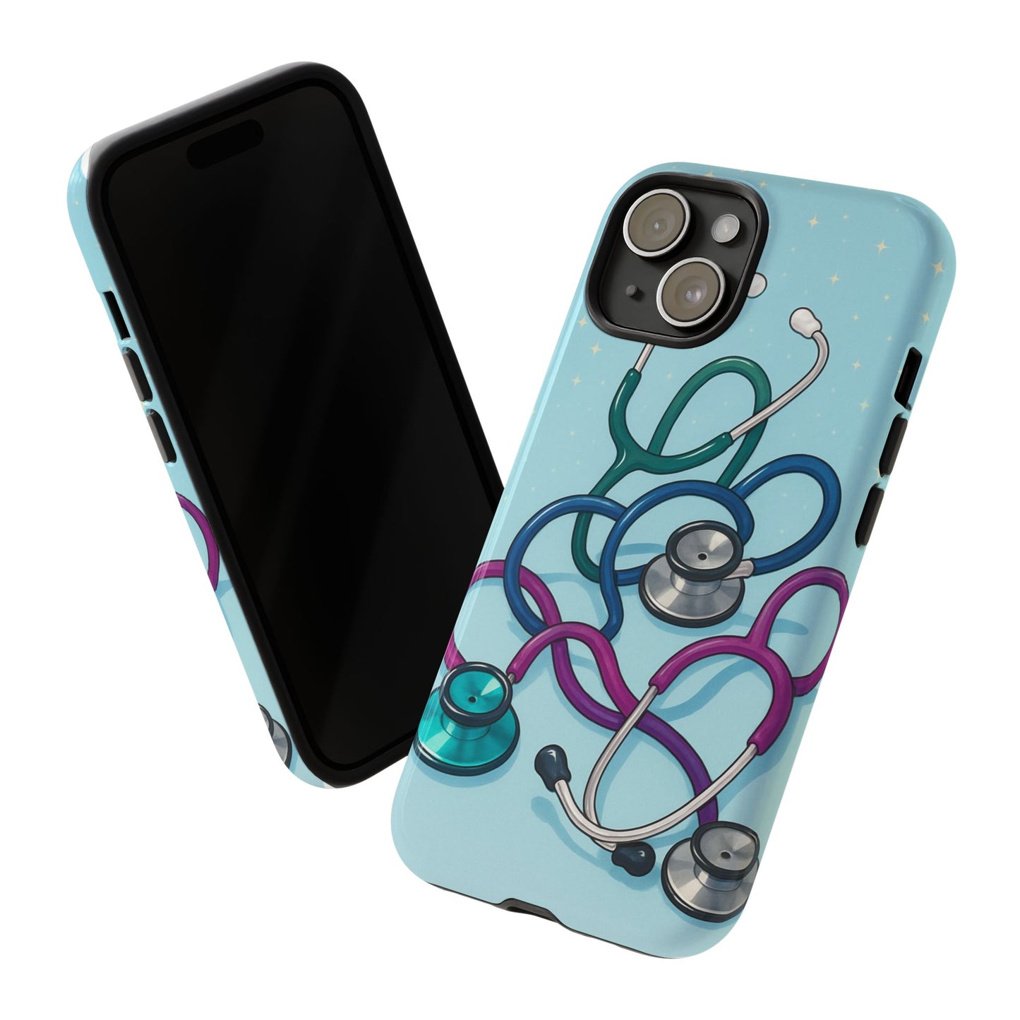 Heartbeat Essentials: Stethoscope Pattern Phone Case (Blue)