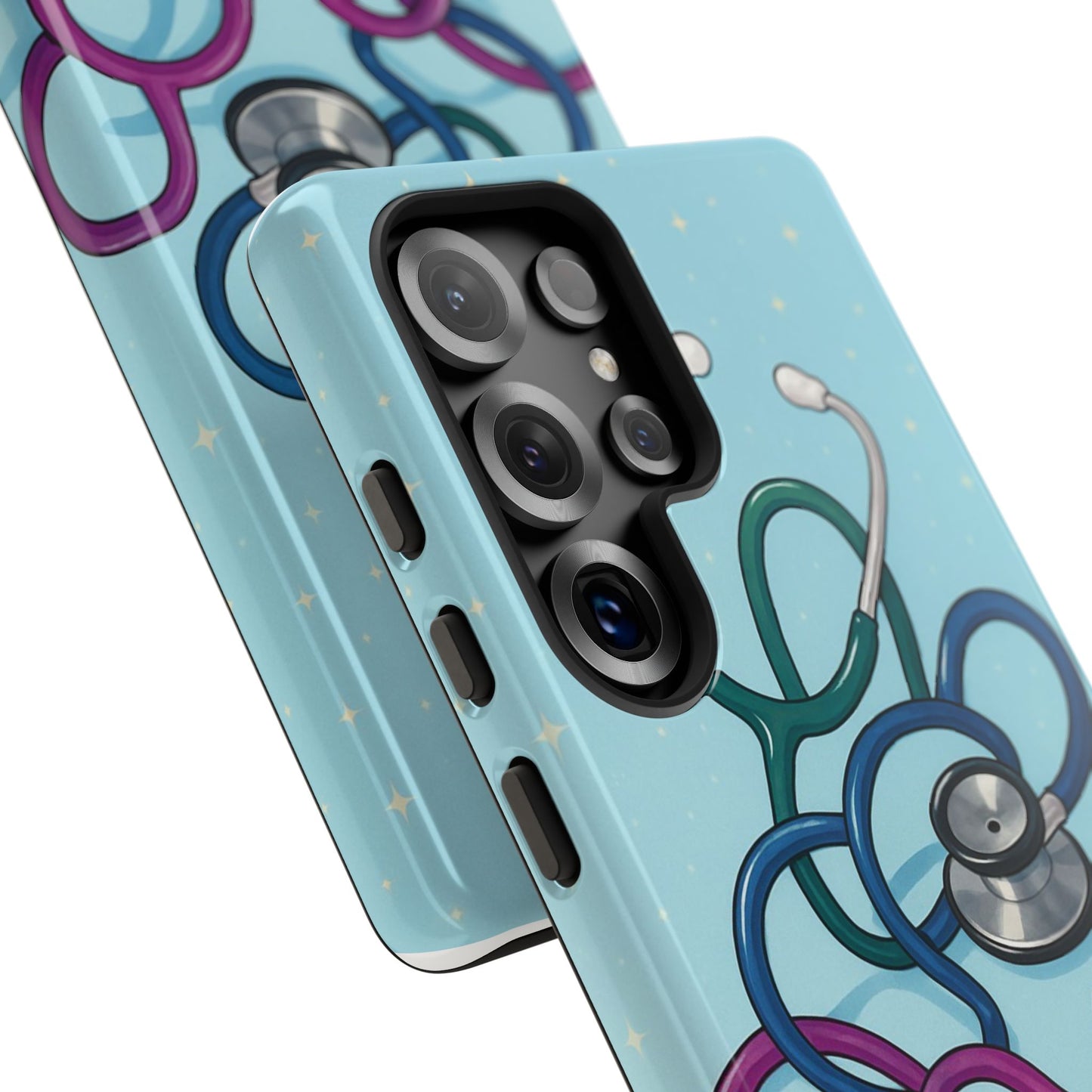 Heartbeat Essentials: Stethoscope Pattern Phone Case (Blue)