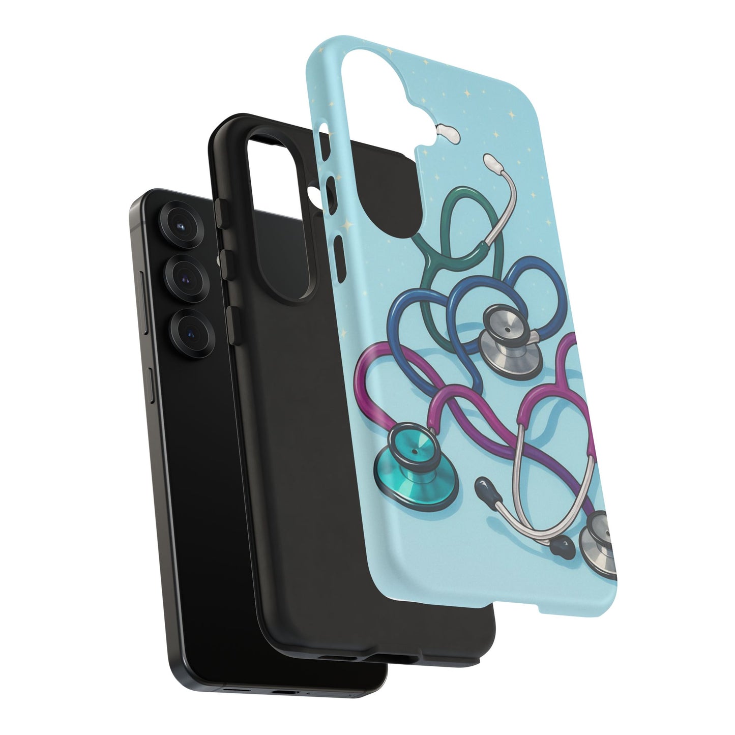 Heartbeat Essentials: Stethoscope Pattern Phone Case (Blue)