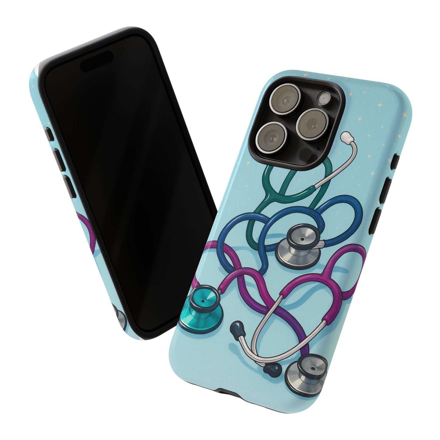 Heartbeat Essentials: Stethoscope Pattern Phone Case (Blue)