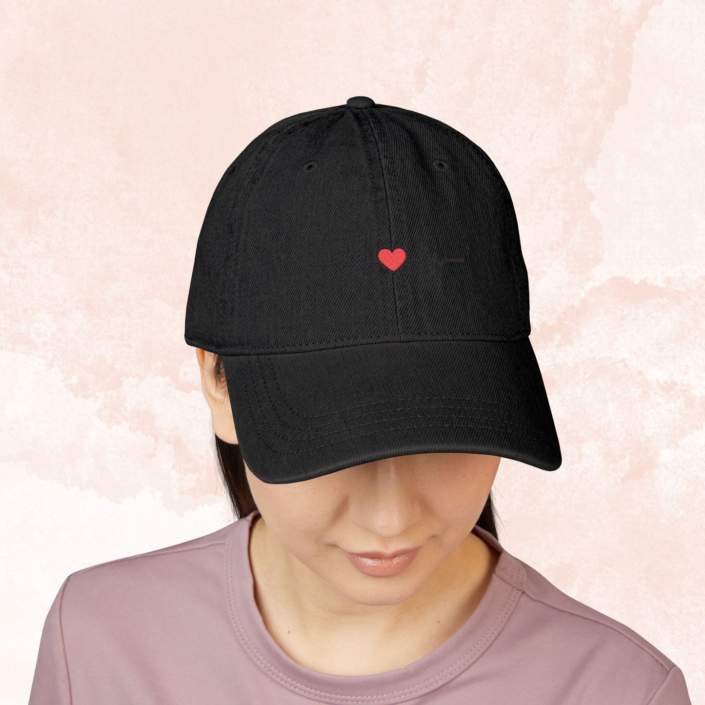 EKG Heartbeat Hat - Healthcare Worker Embroidered Heartbeat Baseball Cap