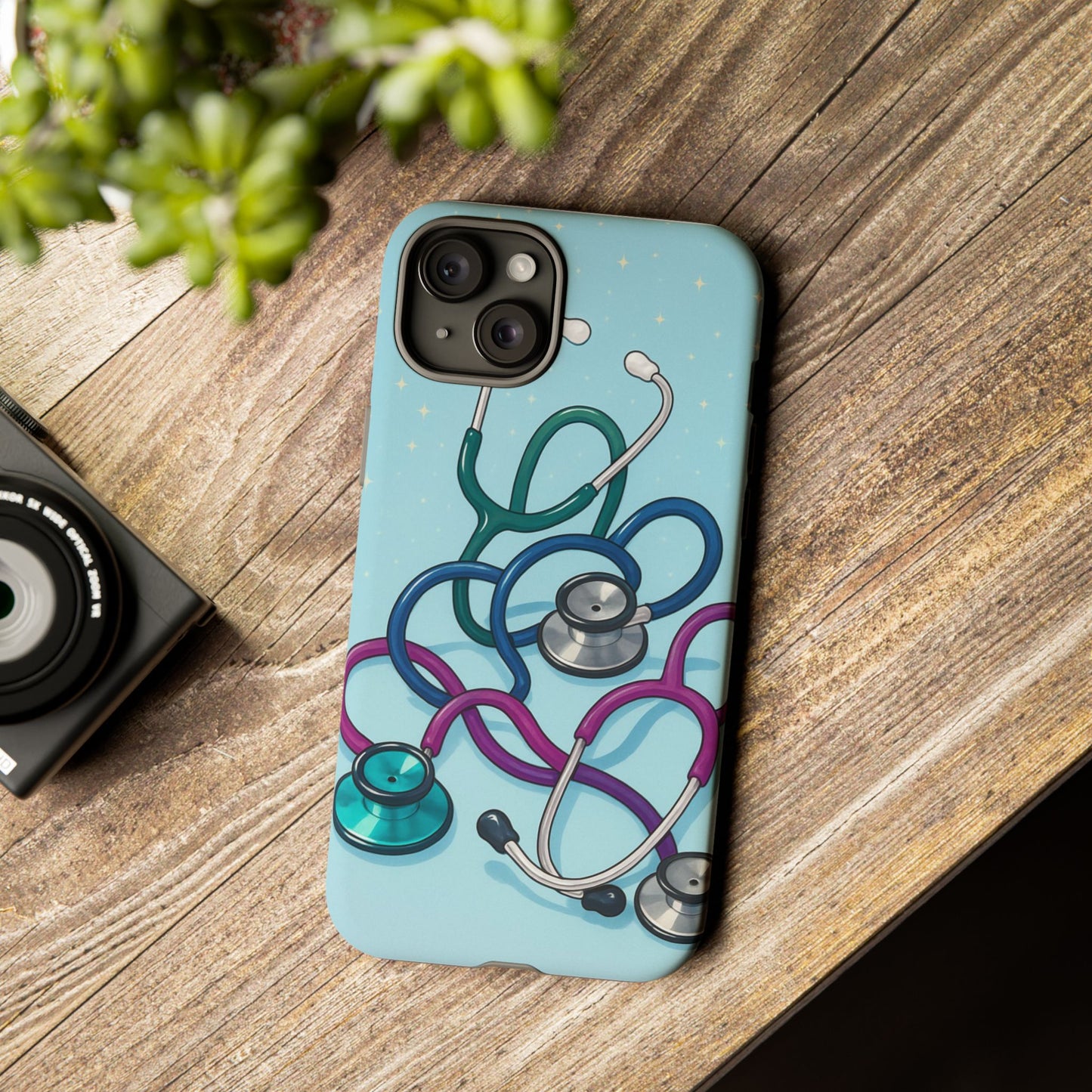 Heartbeat Essentials: Stethoscope Pattern Phone Case (Blue)