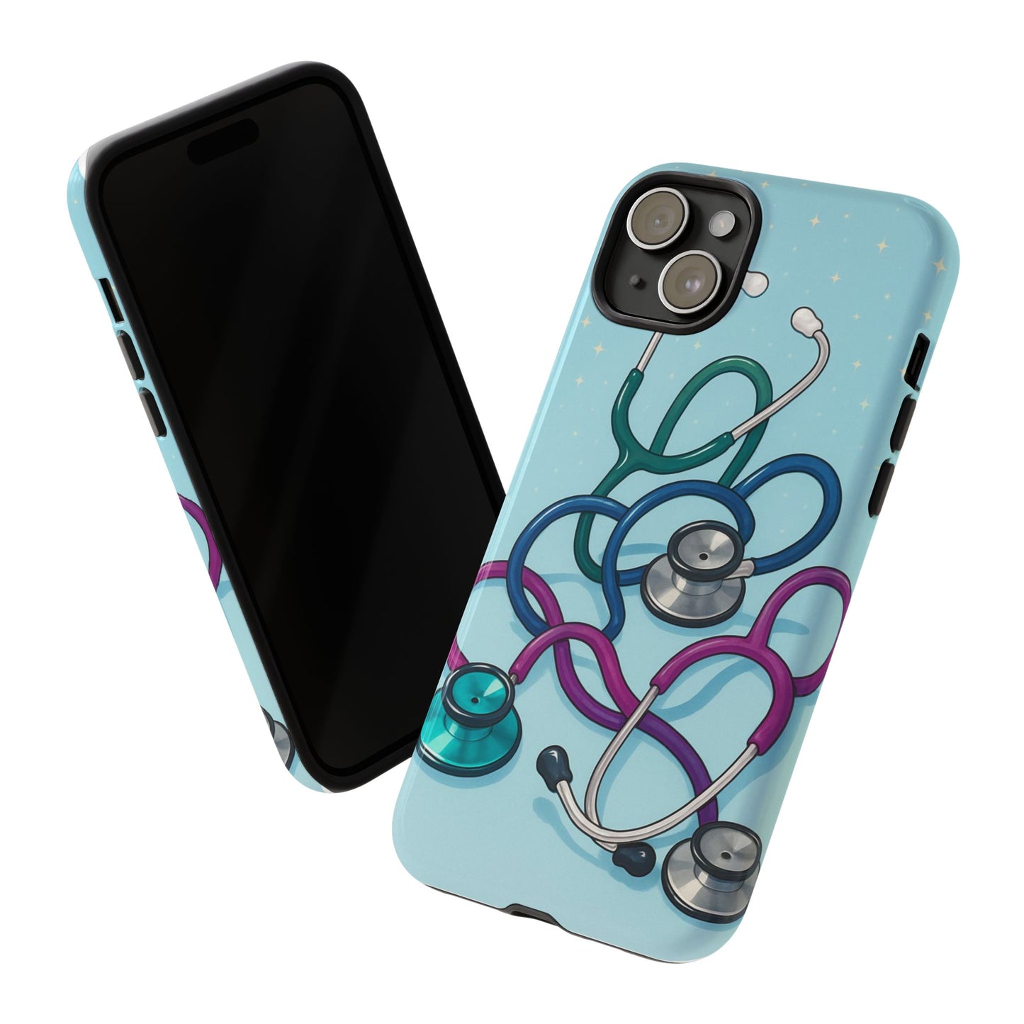 Heartbeat Essentials: Stethoscope Pattern Phone Case (Blue)