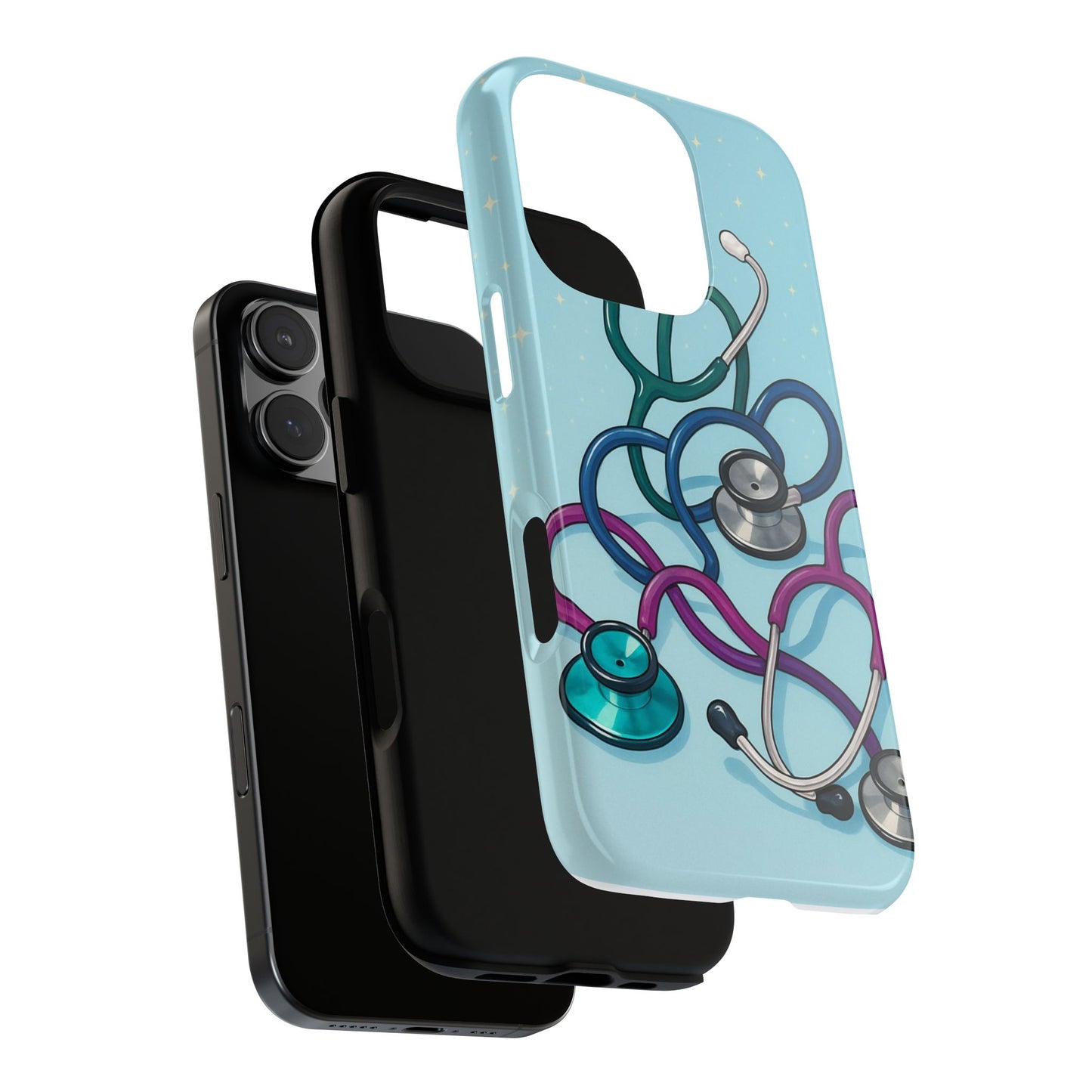 Heartbeat Essentials: Stethoscope Pattern Phone Case (Blue)