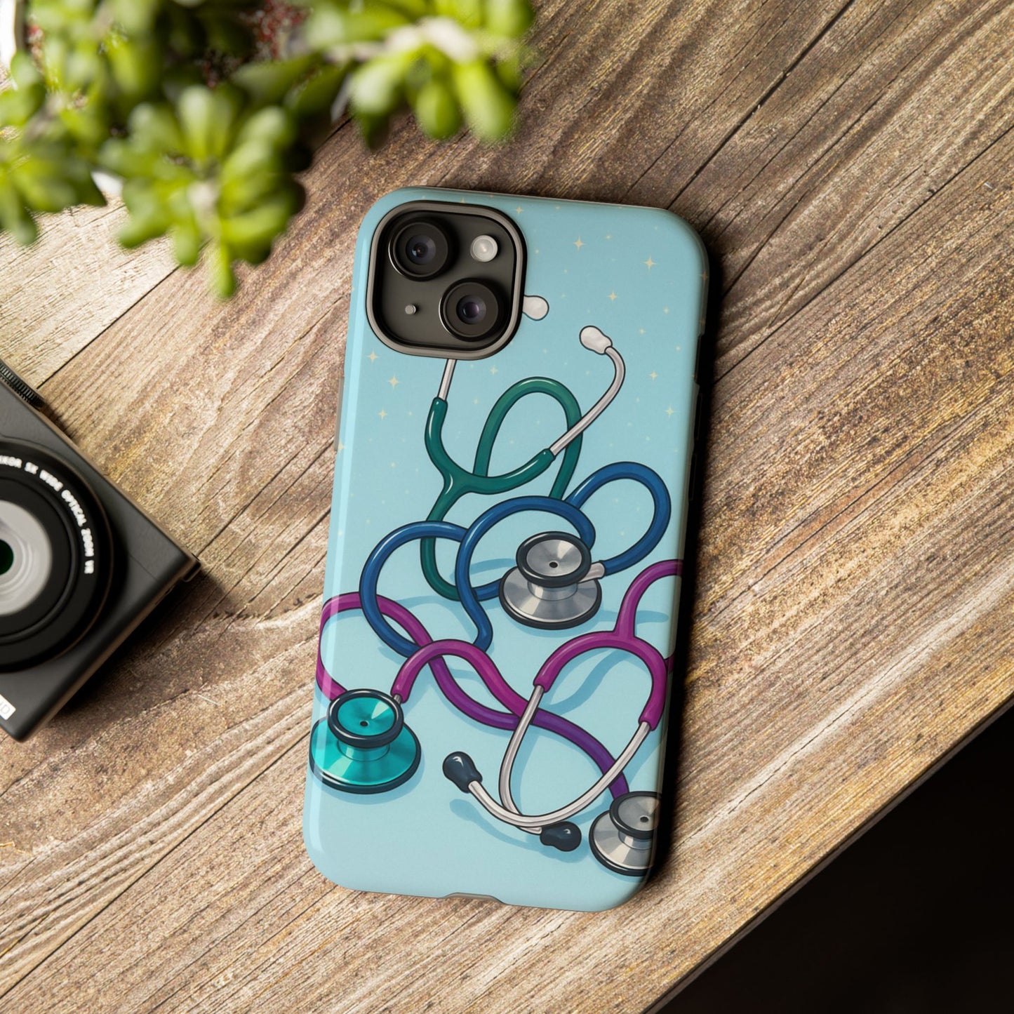 Heartbeat Essentials: Stethoscope Pattern Phone Case (Blue)