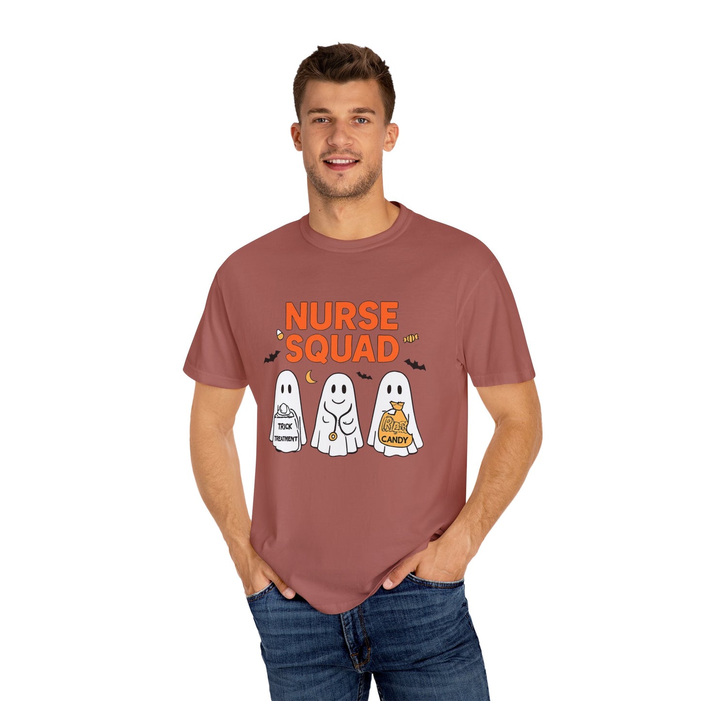 Nurse Squad Halloween Shirt: Cute Ghost Nurse T-Shirt, Spooky Season Nursing Squad Tee, Halloween Nurse Gift for Coworkers